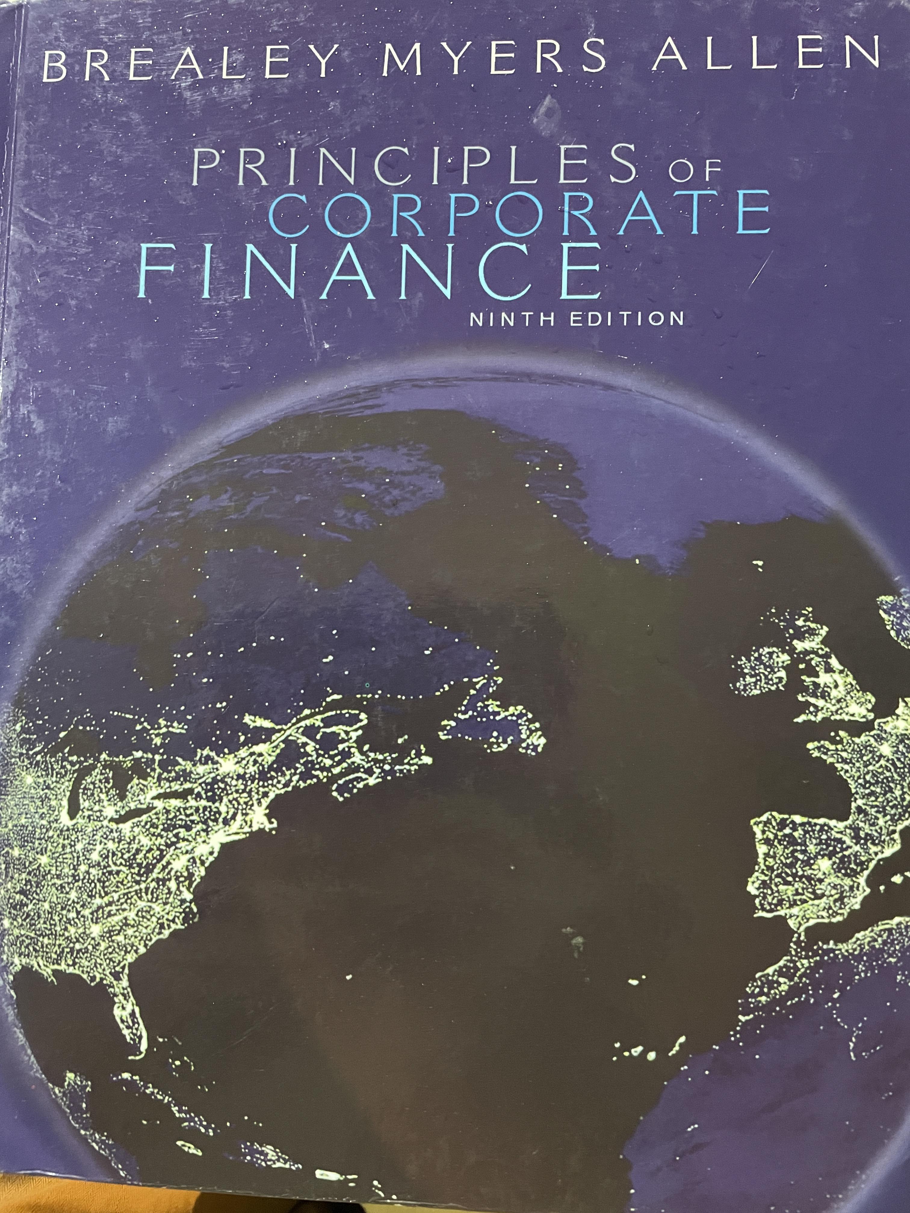 PRINCIPLES OF. CORPORATE FINANCE. พิมพ์ครั้งที่ 9 BREALEY. MYERS ALLEN. 7,500 กรัม