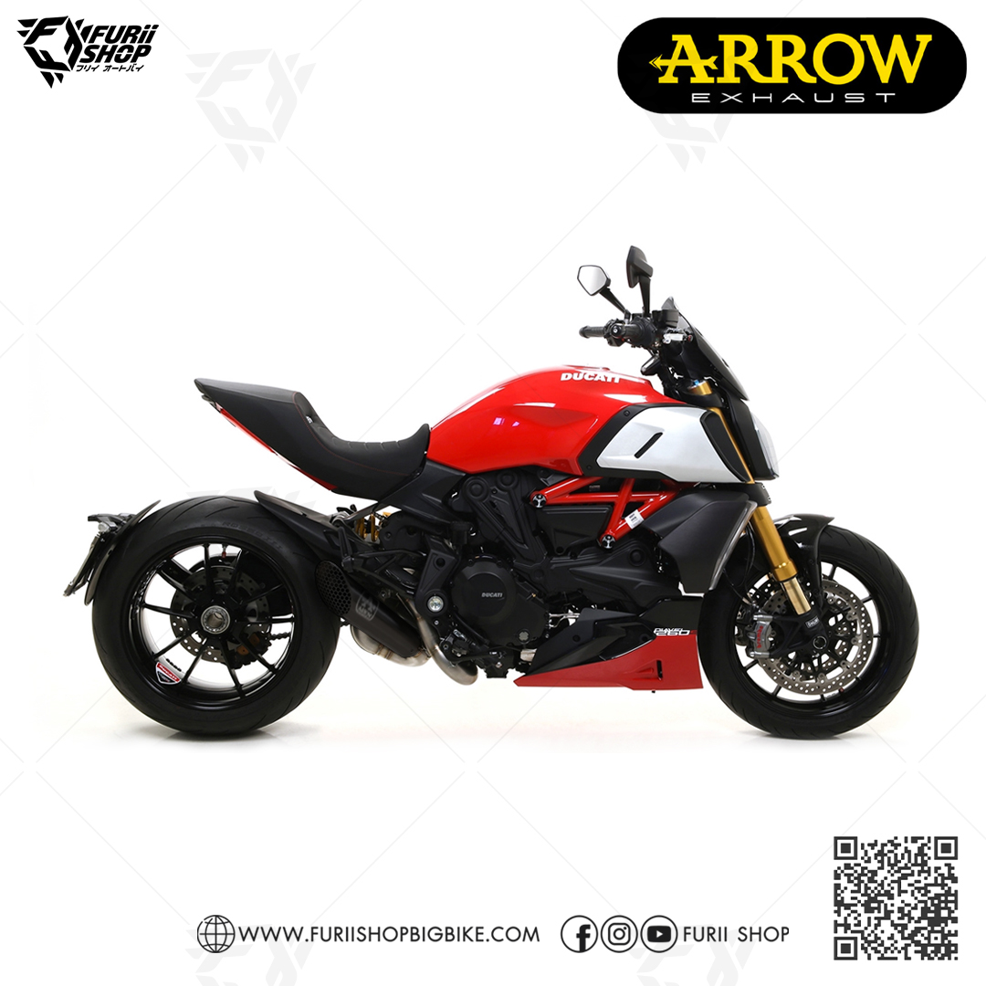 ท่อมอเตอร์ไซค์ Arrow Prorace Black : for Ducati Diavel 1260 2019-2023