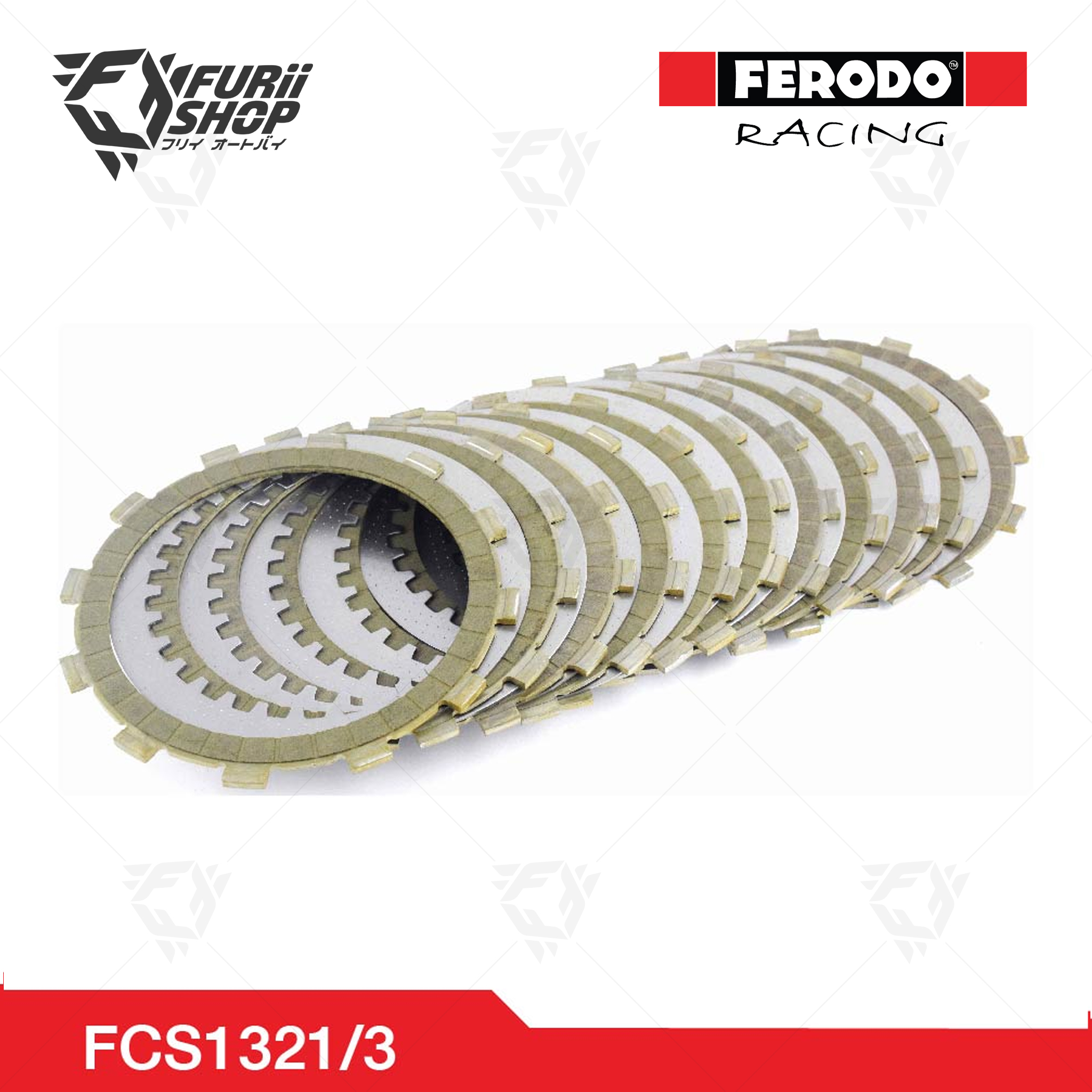ชุดแผ่นเหล็ก + แผ่นคลัช Racing FERODO RACING CLUTCH For DUCATI PanigaleV4,V4S (FCS1321/3)