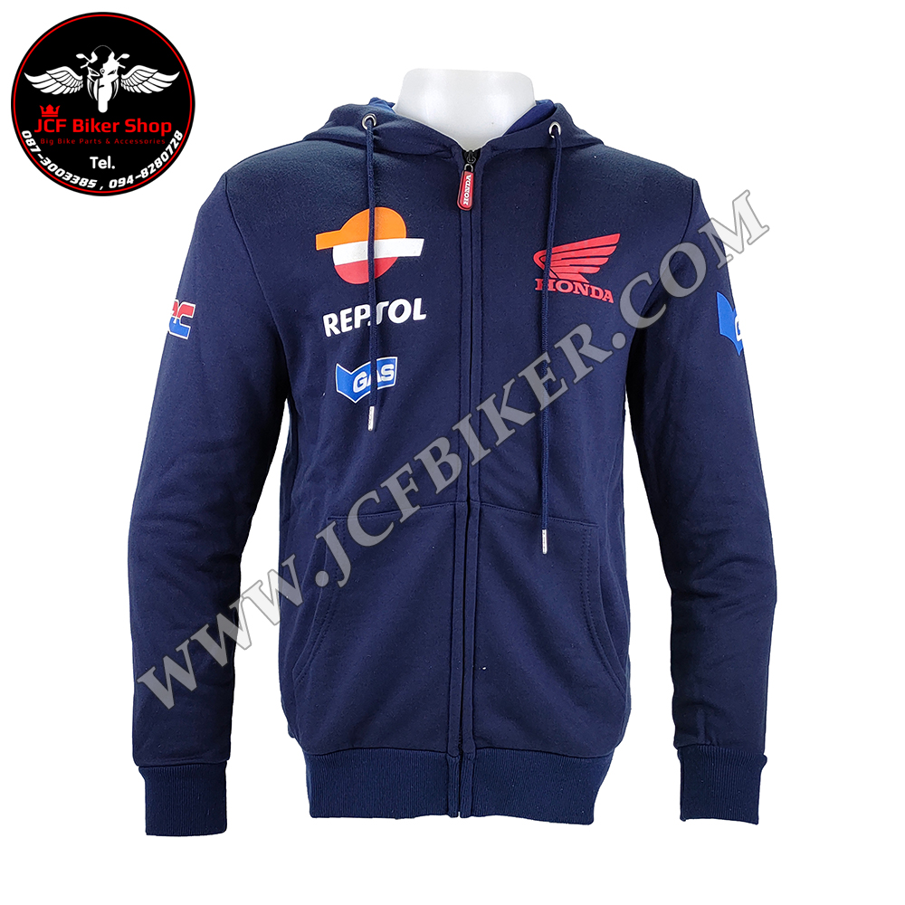 เสื้อฮู้ดมอเตอร์ไซค์ เสื้อฮู้ดบิ๊กไบค์ ผ้าCotton 100% โมโตจีพี ฮอนด้า GAS