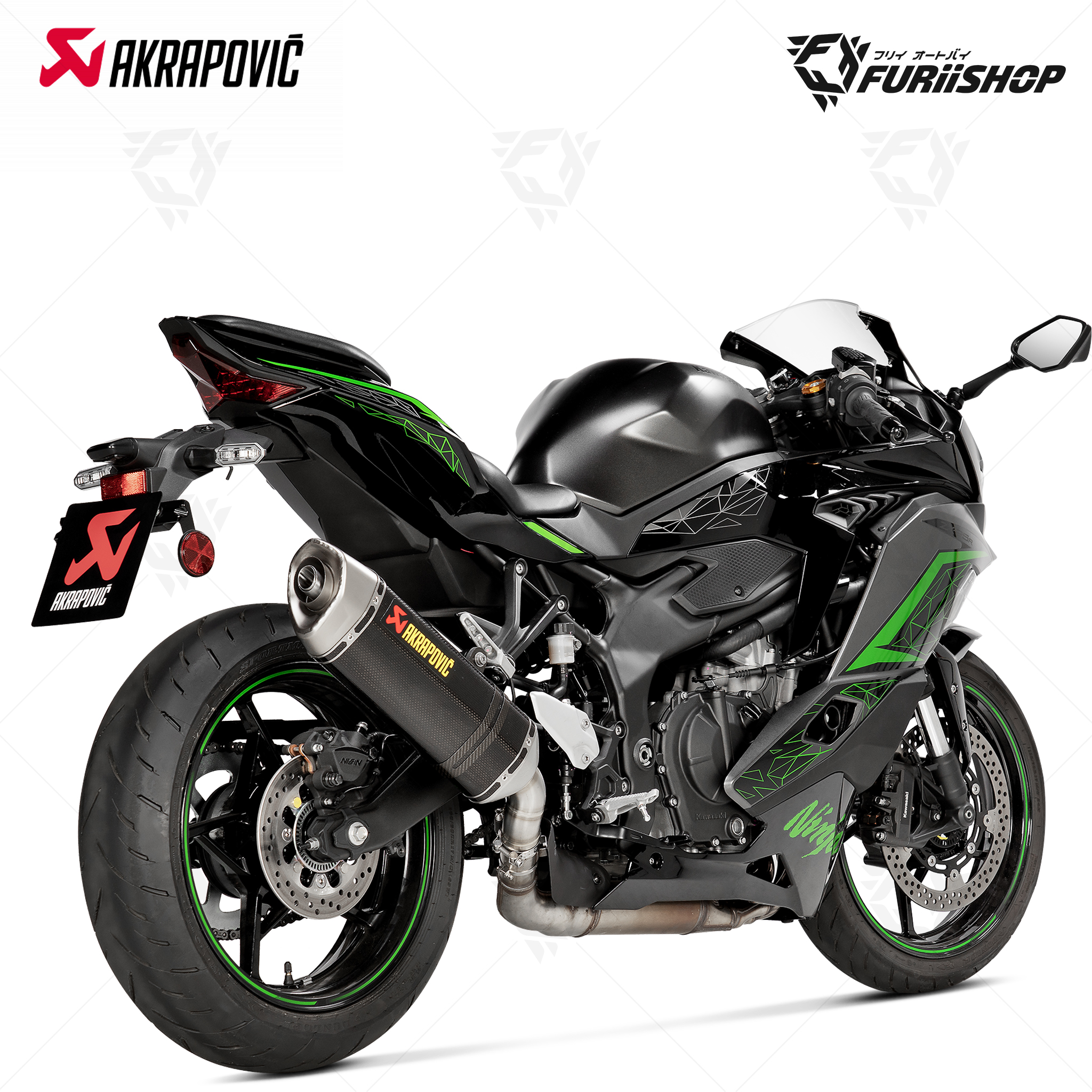 ท่อแต่ง Akrapovic Slip on - carbon : for Kawasaki ZX25R 2020-2022 All new ZX25R/RR 2023