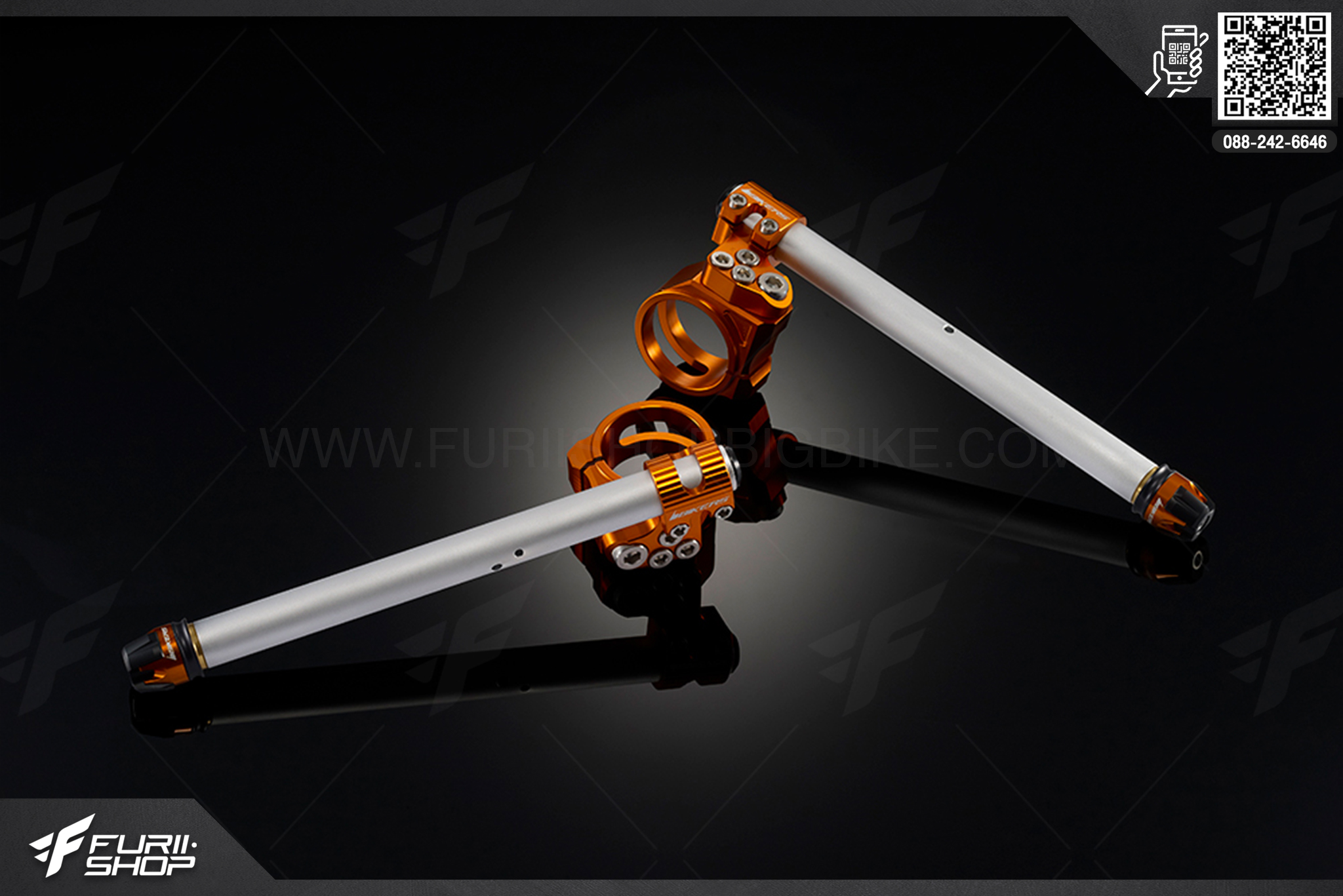ชุดแฮนด์จับโช๊คและปลายแฮนด์พร้อทองเหลืองถ่วงน้ำหนักภายใน Bikers Honda CBR1000RR (2012-2016)