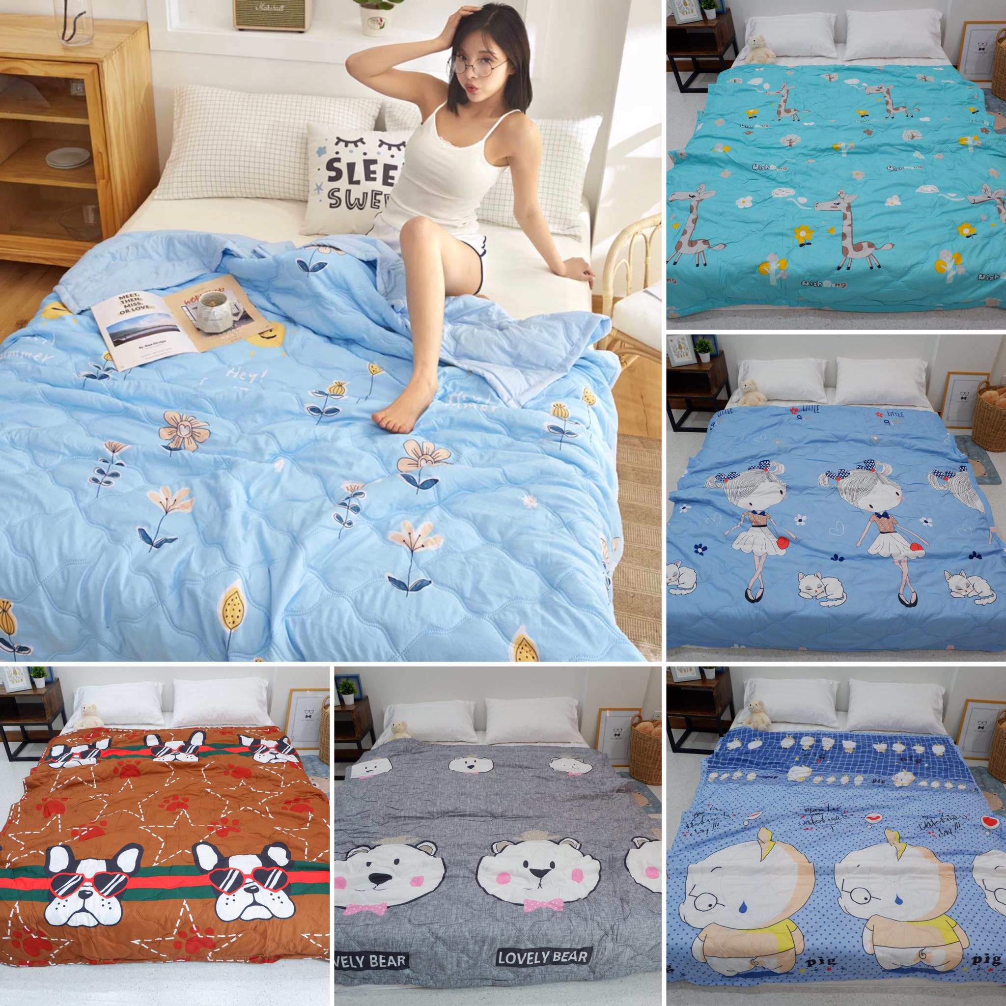 ผ้าห่มใยไหม ผ้าห่มใยไหมซาติน 6 ฟุต 145 บ. กระสอบ 80 ผืน หรือ ผ้านวมบาง 6 ฟุต