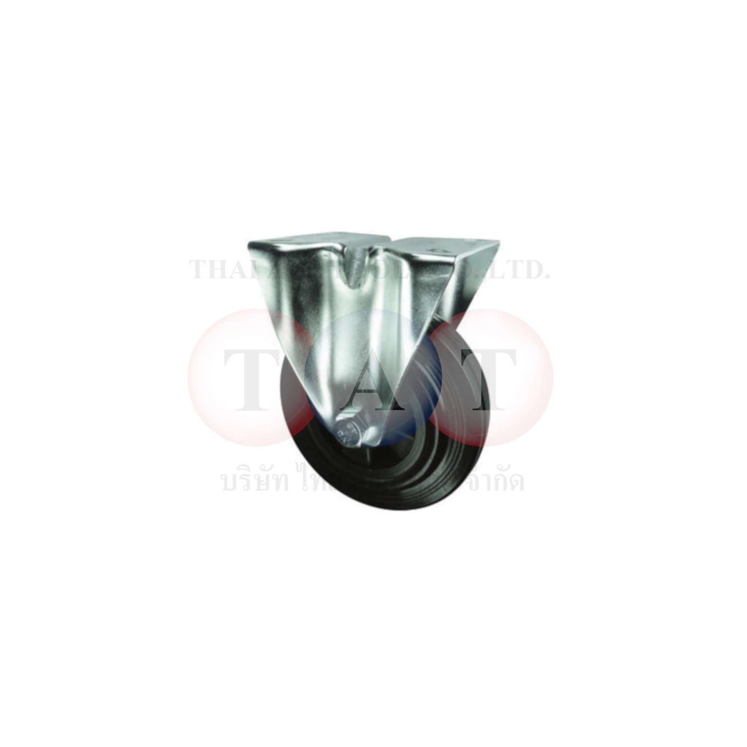Atlas Workholders.FIXED PLATE 125mm RUBBER TYRE; POLY' CENTRE