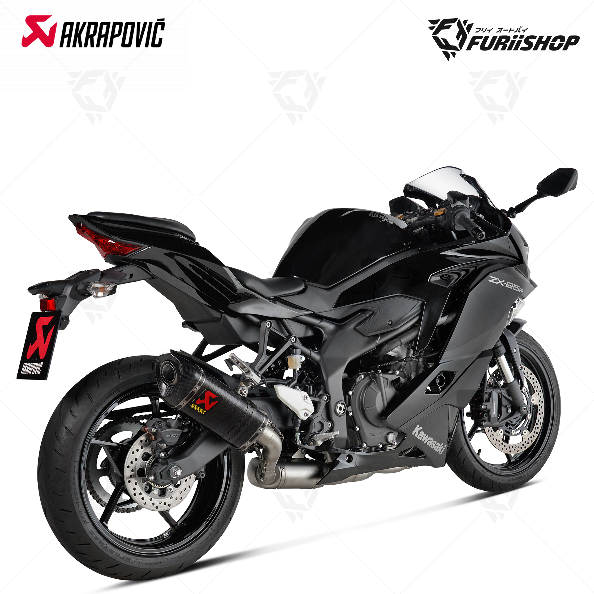 ท่อแต่ง Akrapovic Slip on - Carbon Homologated : for Kawasaki ZX25R