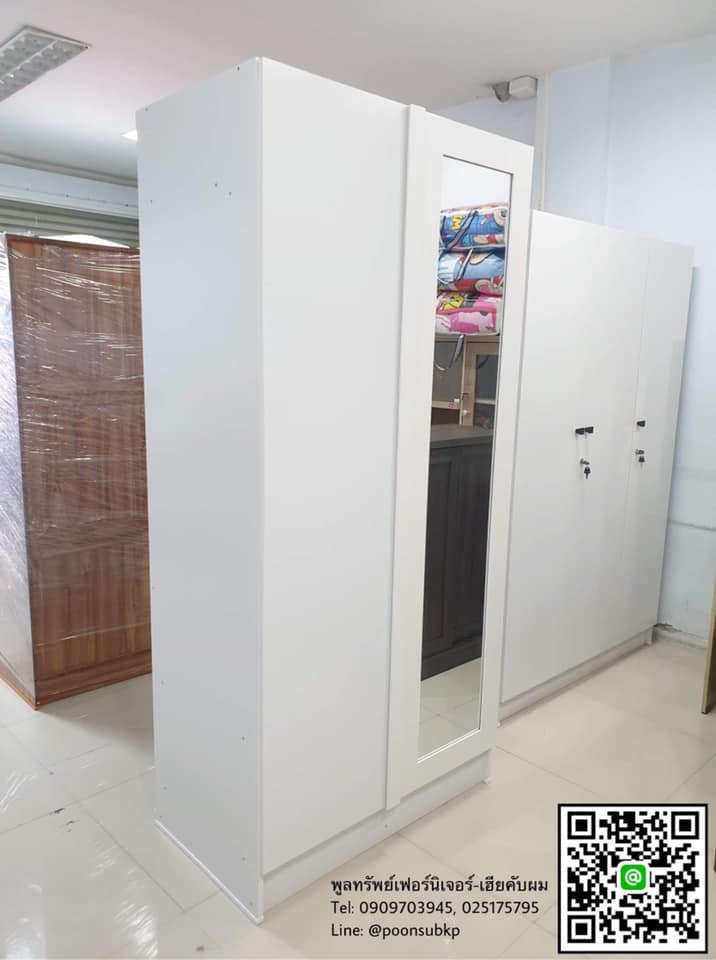 ตู้เสื้อผ้า3ฟุต รุ่นมาร์กี้ สีขาว