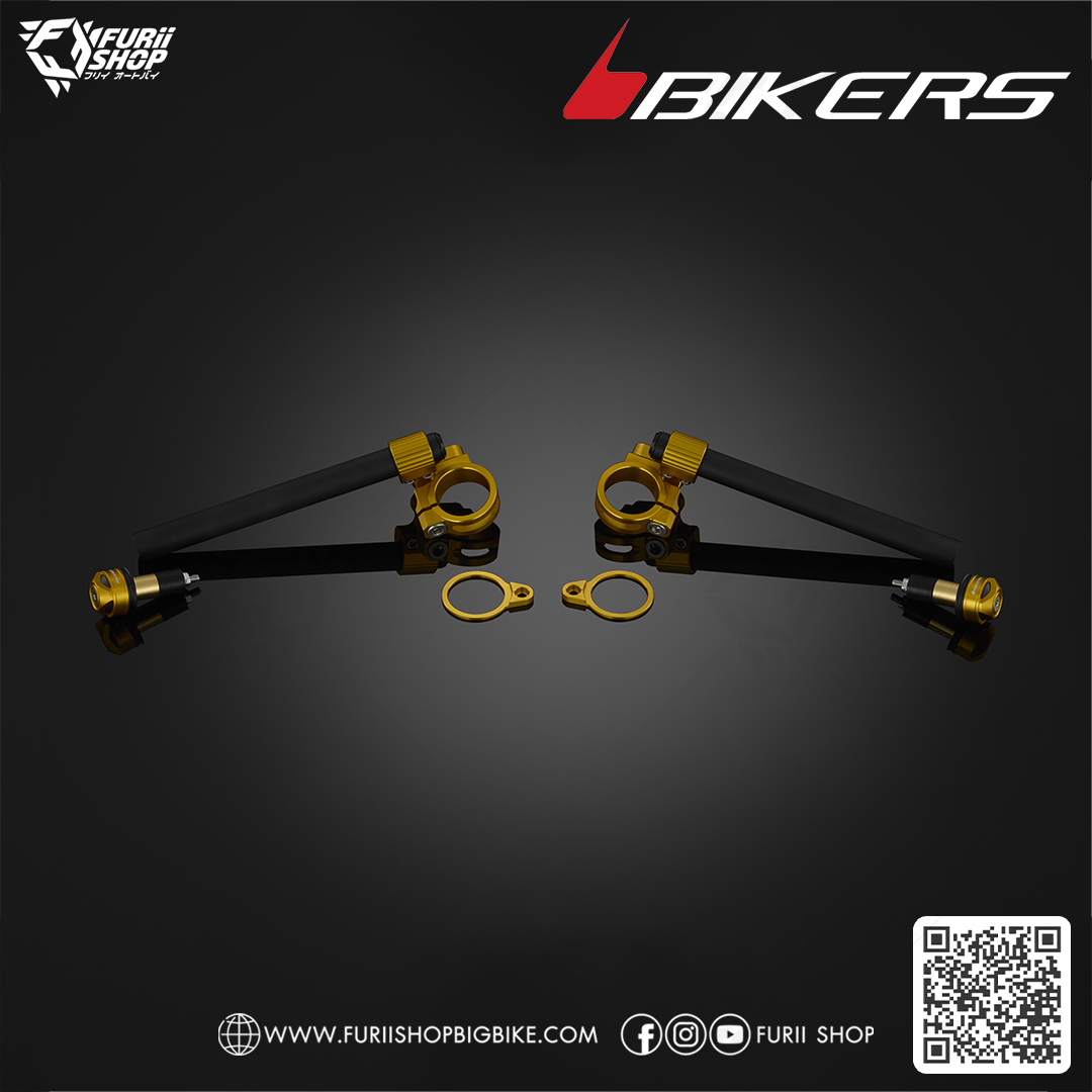 ชุดแฮนด์จับโช๊ค/แผ่นสเกลปรับองศาและปลายแฮนด์พร้อมทองเหลืองถ่วงน้ำหนักภายใน (Y0167) Bikers Adjustable Handle Bar Set with handle Bar caps : for Yamaha YZF-R3 2015-2018