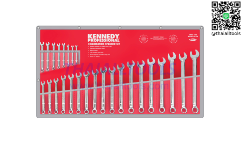 ประแจแหวนข้างปากตาย 6-32mm PROFESSIONAL COMBINATION SPANNER SET 26PC KENNEDY