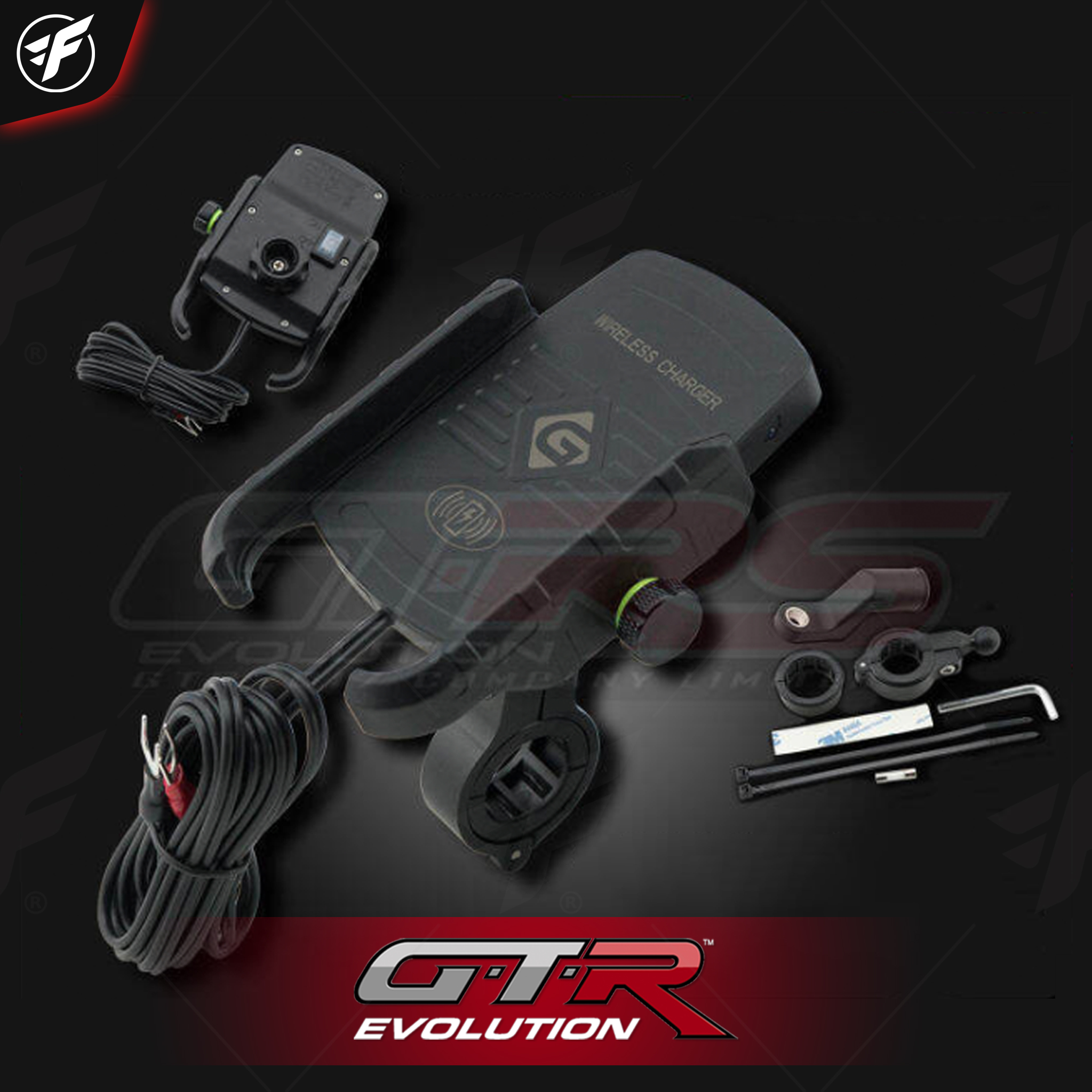 ขาจับมือถือยึดแฮนด์/รูกระจก GRAND THAI RIDER USB(Wireless Charger)