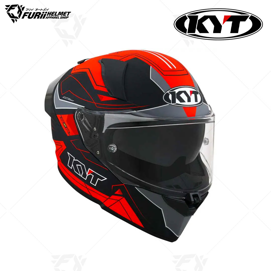 หมวกกันน็อค KYT : R2R PRO GRAPHICS CONCEPT MATT BLACK/RED