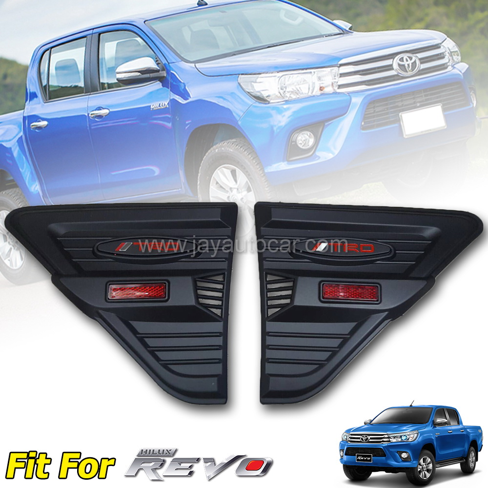 ครอบแก้ม รถกะบะ Side Vent สีดำด้าน Toyota Hilux Revo โลโก้ TRD สีแดง สำหรับใส่ โตโยต้า ไฮลักซ์ รีโว่