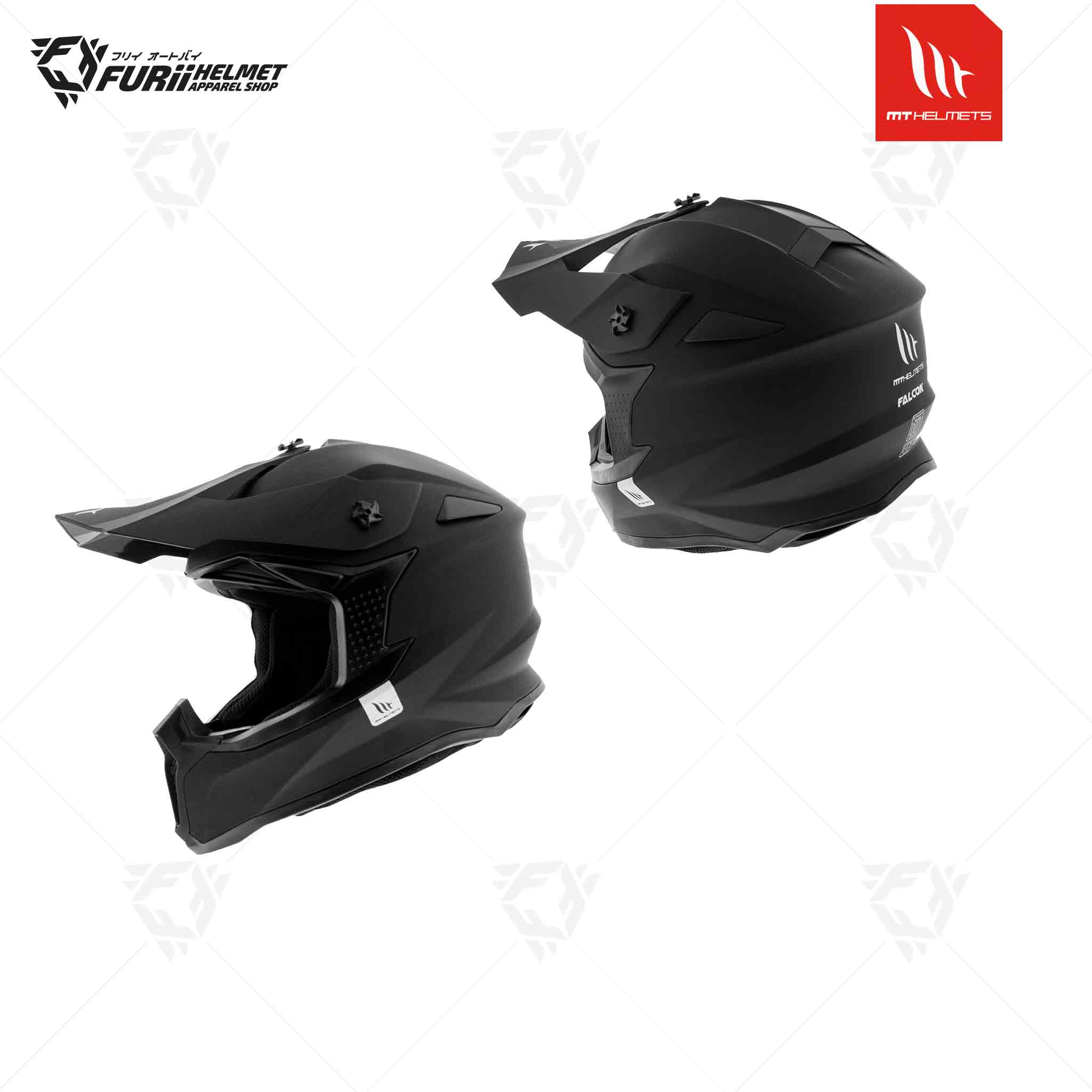 หมวกกันน็อค MT HELMETS FALCON SOLID MATT BLACK สีดำด้าน