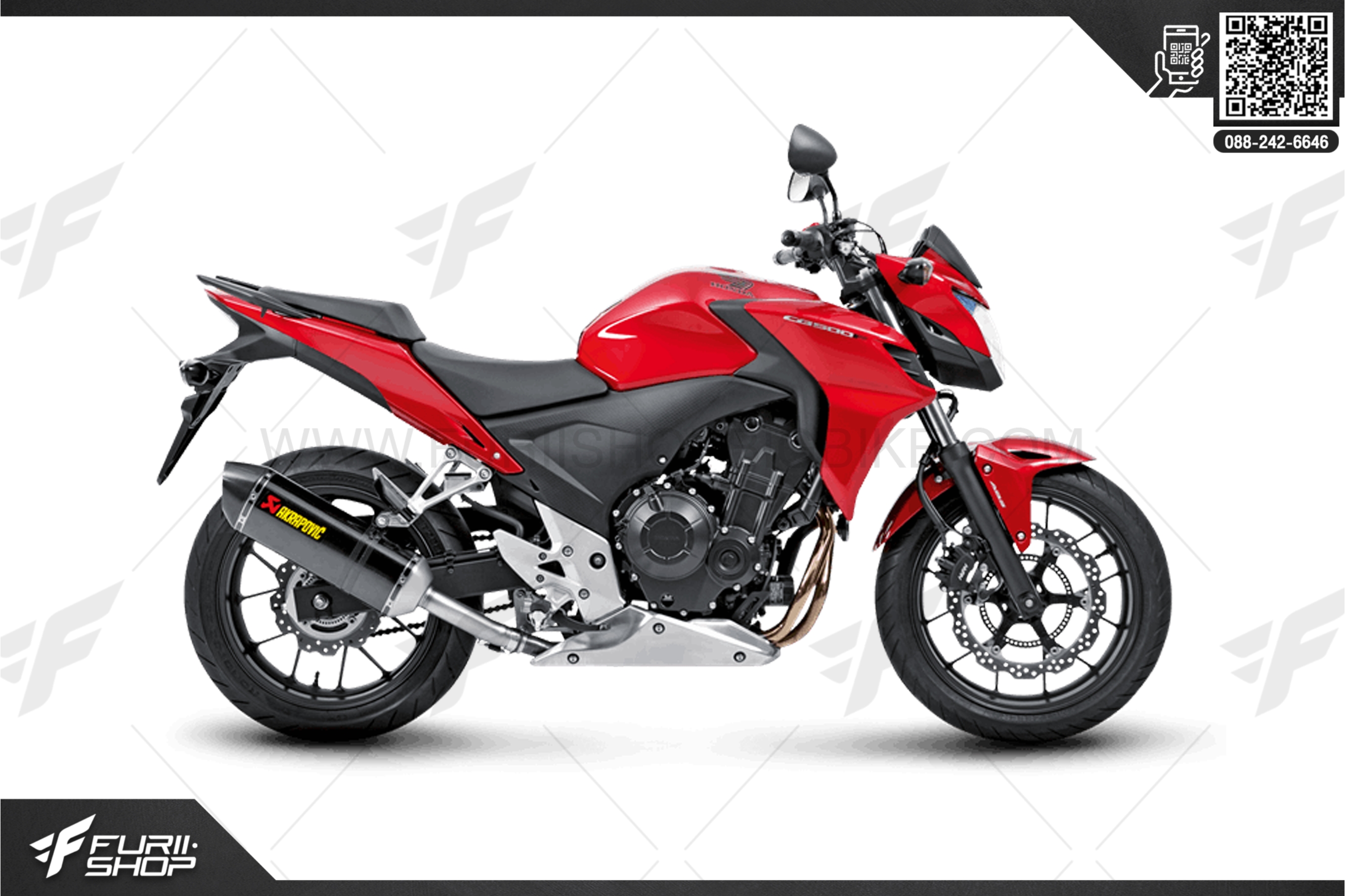 ท่อมอเตอร์ไซค์ AKRAPOVIC Slip-On Line (Carbon) FOR HONDA CB500 X/F/R ท่อแต่ง ท่อสูตร ท่อบิ๊กไบค์ ท่อBigbike ท่อไอเสีย