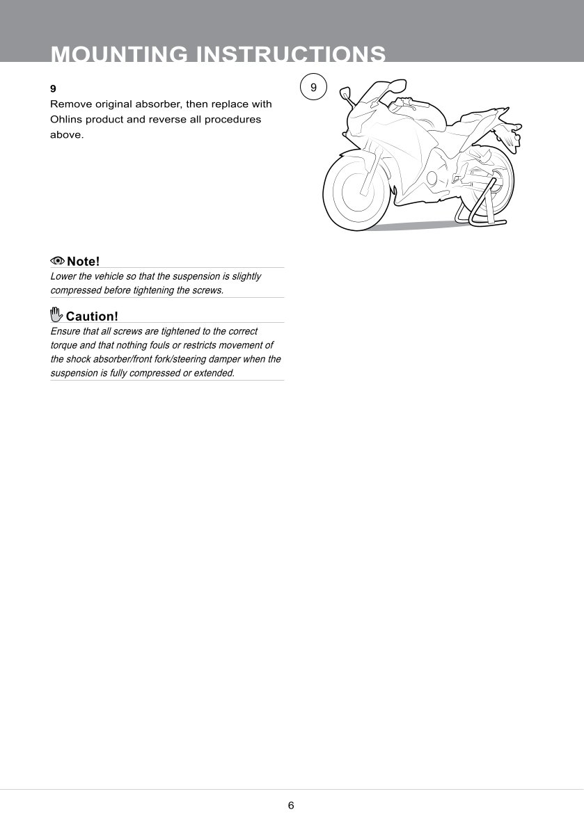 โช๊คหลัง โช๊คแต่ง โช๊คมอเอตร์ไซค์ OHLINS HO110014 FOR ฮอนด้า HONDA CBR300R ของแท้