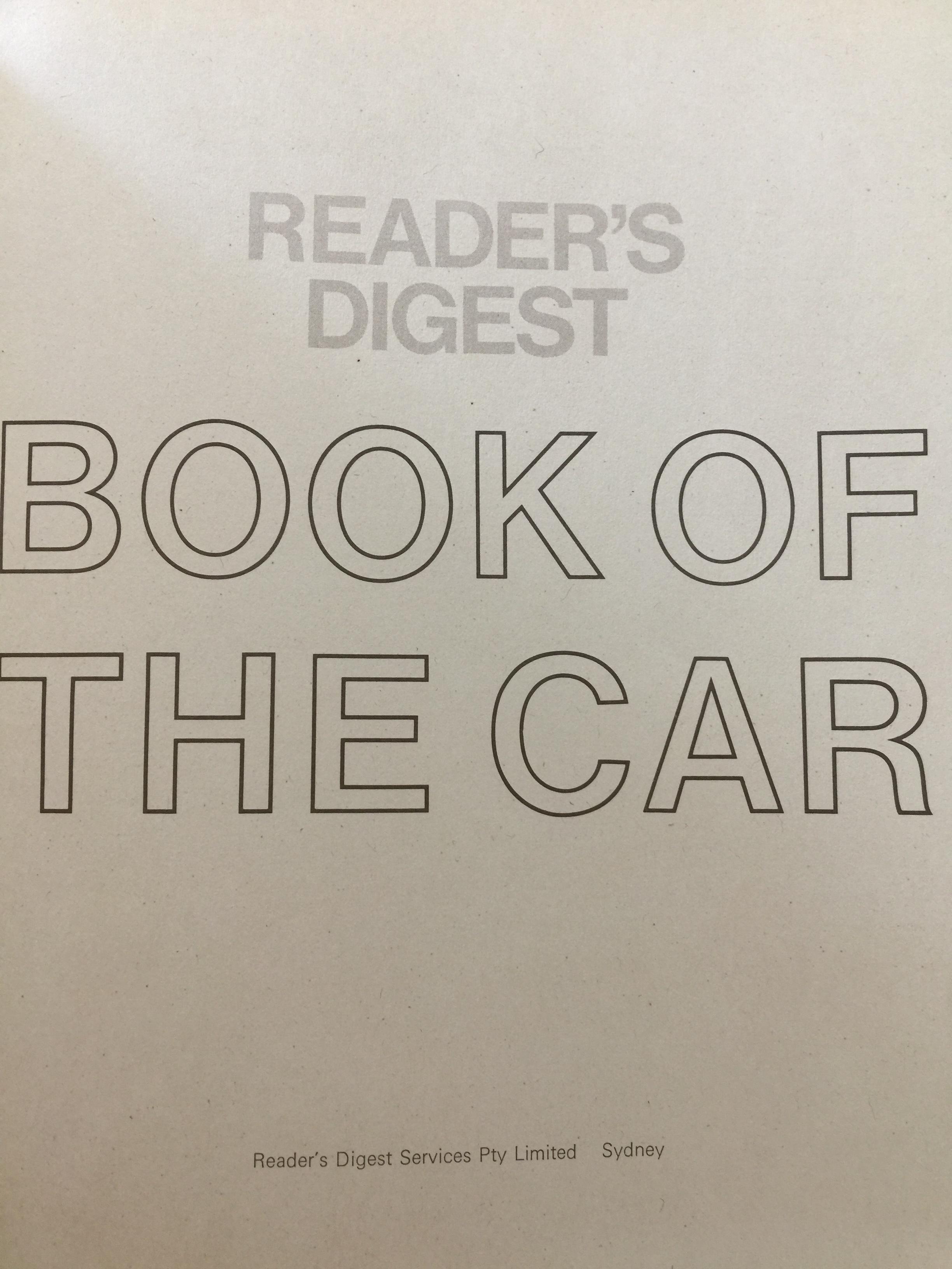 BOOK OF THE CAR. READER DIGEST 0 กก.