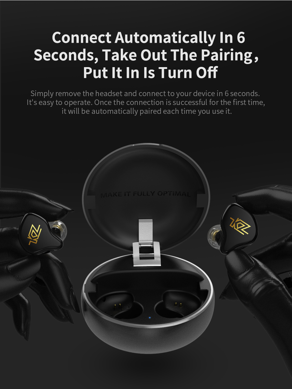 ขาย KZ T1 สุดยอดหูฟังทรูไวเลส TWS ไร้สายตัวแรกของค่าย KZ รองรับ Bluetooth 5.0 ประกันศูนย์ไทย