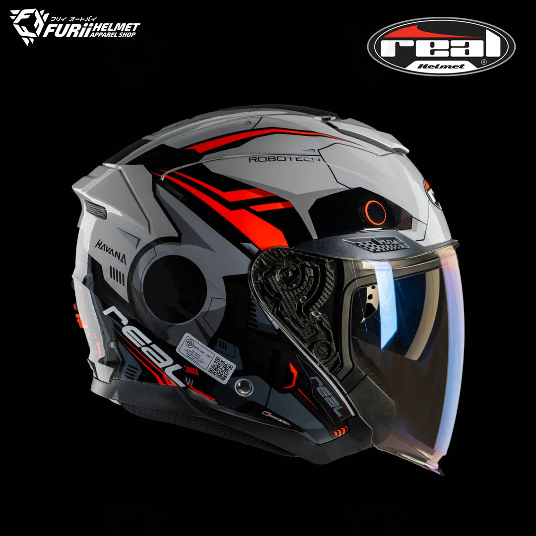 หมวกกันน็อค Real : HAVANA ROBOTECH BLACK/GREY