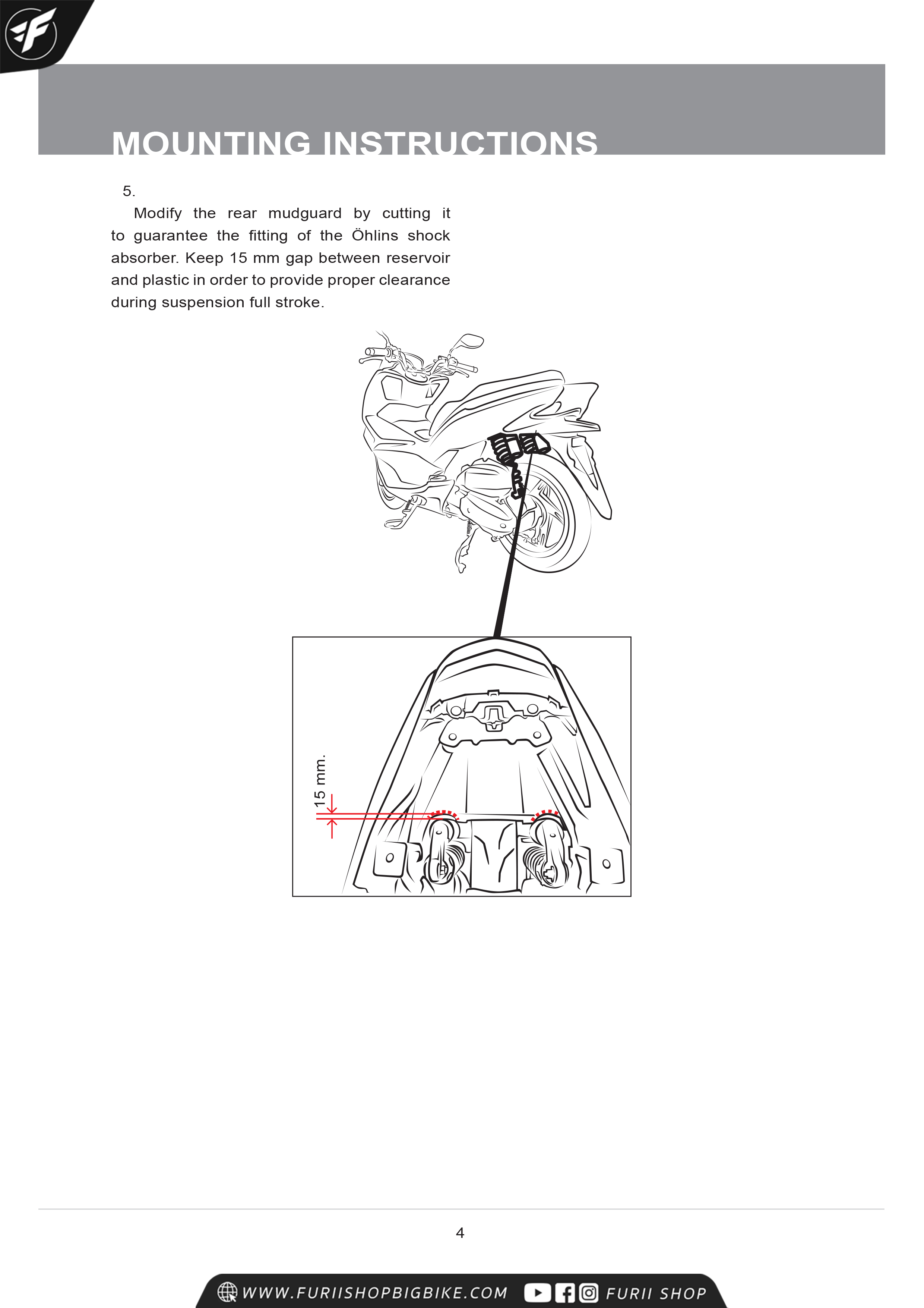 โช๊ค โช๊คอัพ โช๊คแต่ง โช๊คมอเอตร์ไซค์ OHLINS HO 738 FOR HONDA PCX150