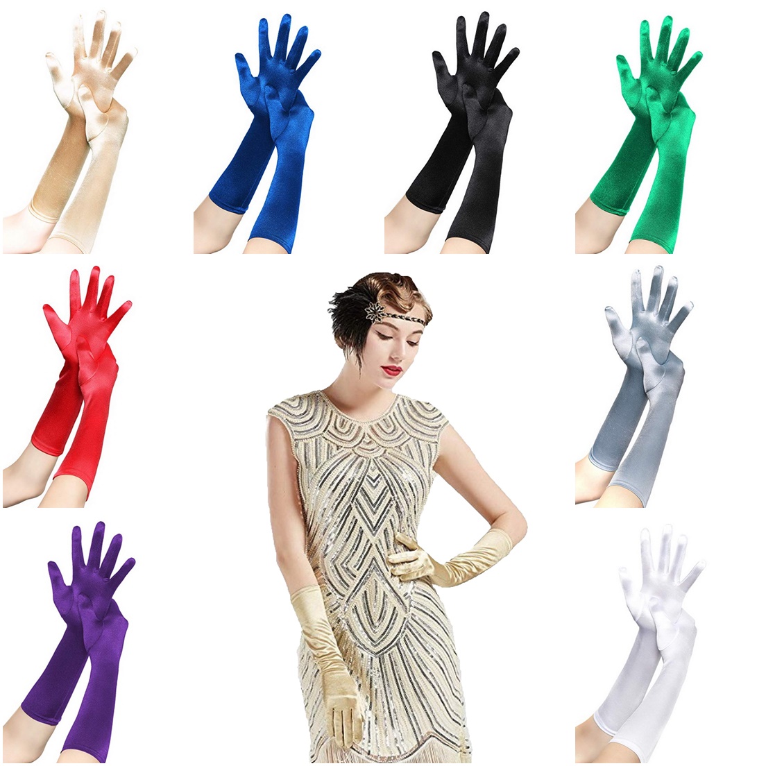 ถุงมือออกงาน แบบยาว ถุงมือเจ้าสาว ถุงมือแฟนซี