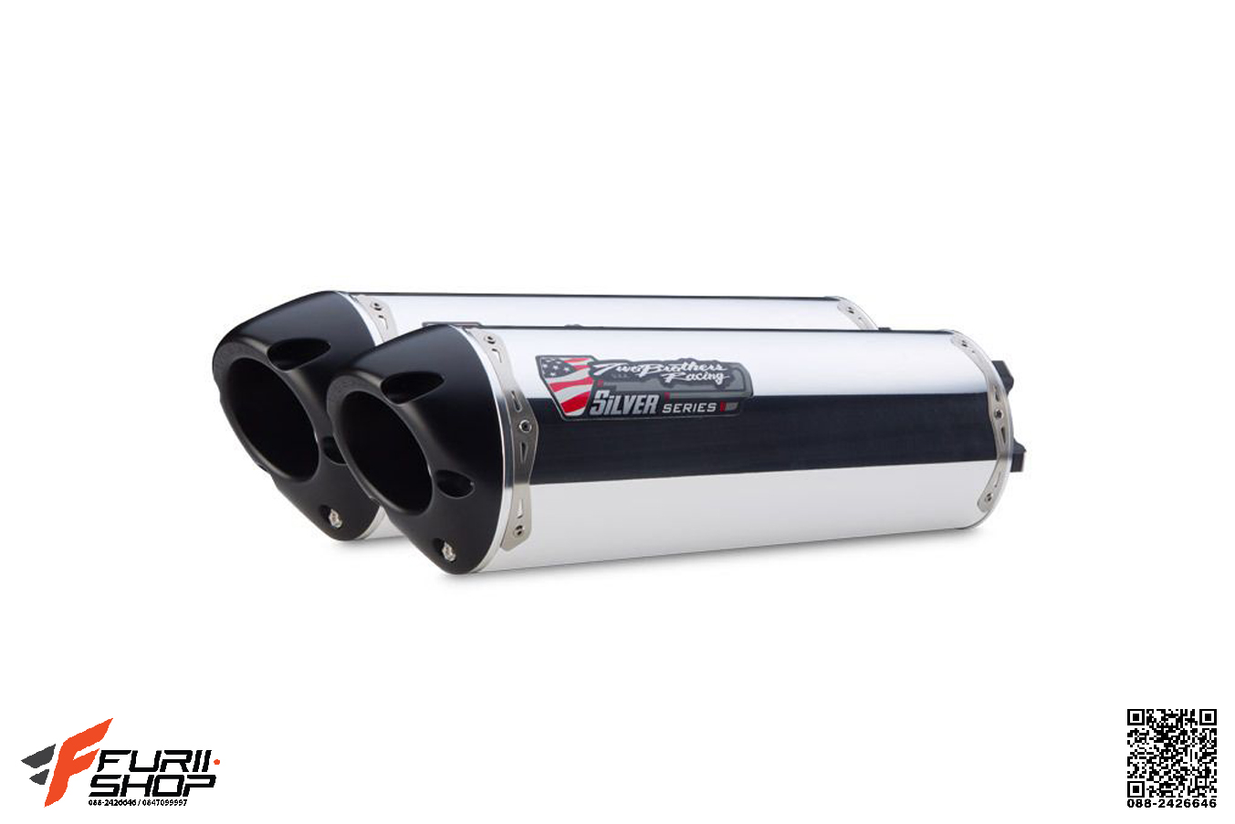 ท่อมอเตอร์ไซค์ Two Brother slip Carbon Silver series ท่อแต่ง ท่อสูตร ท่อบิ๊กไบค์ ท่อBigbike ท่อไอเสีย