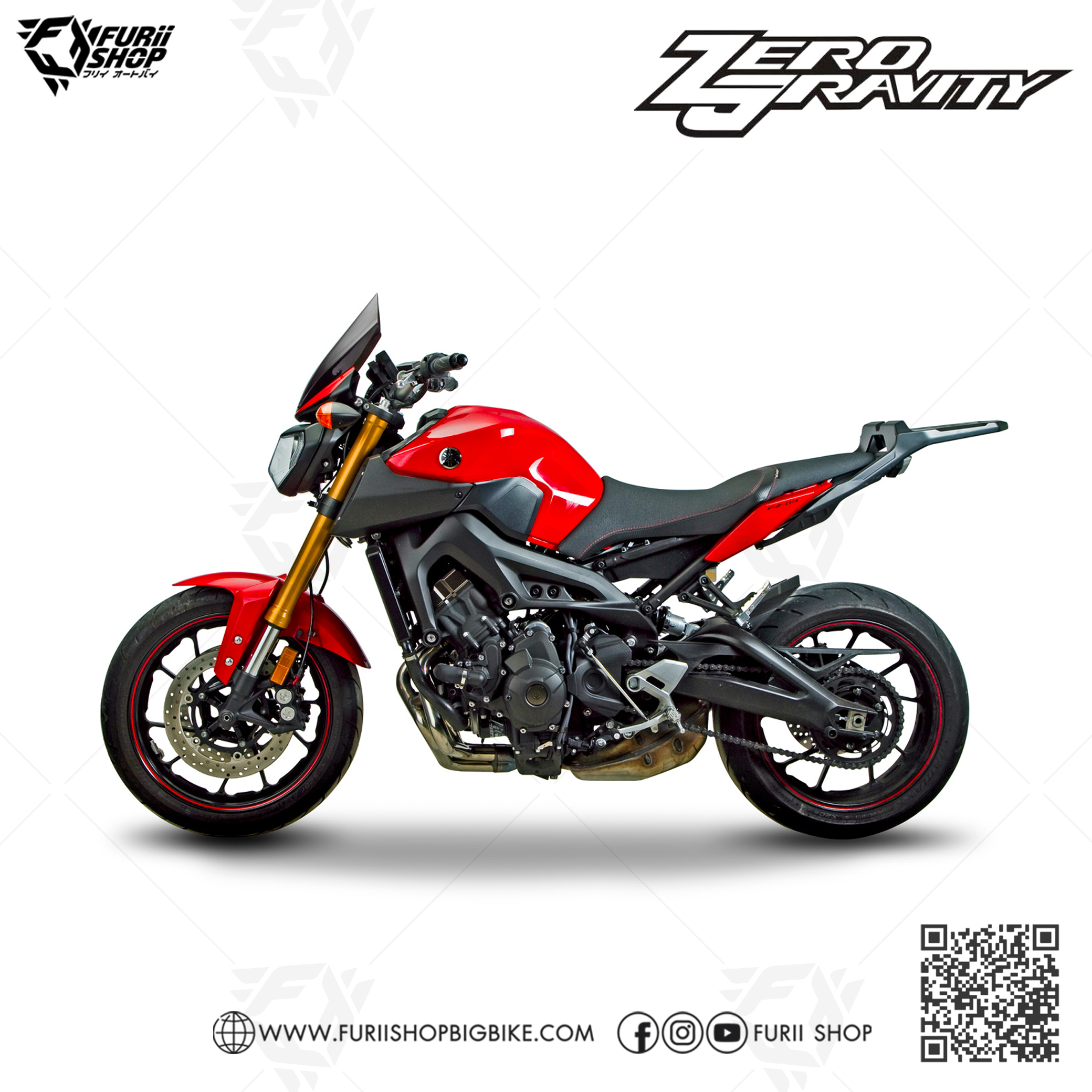 ชิลด์หน้า Zero Gravity Windshield Touring : for Yamaha FZ09/MT09 2014-2016