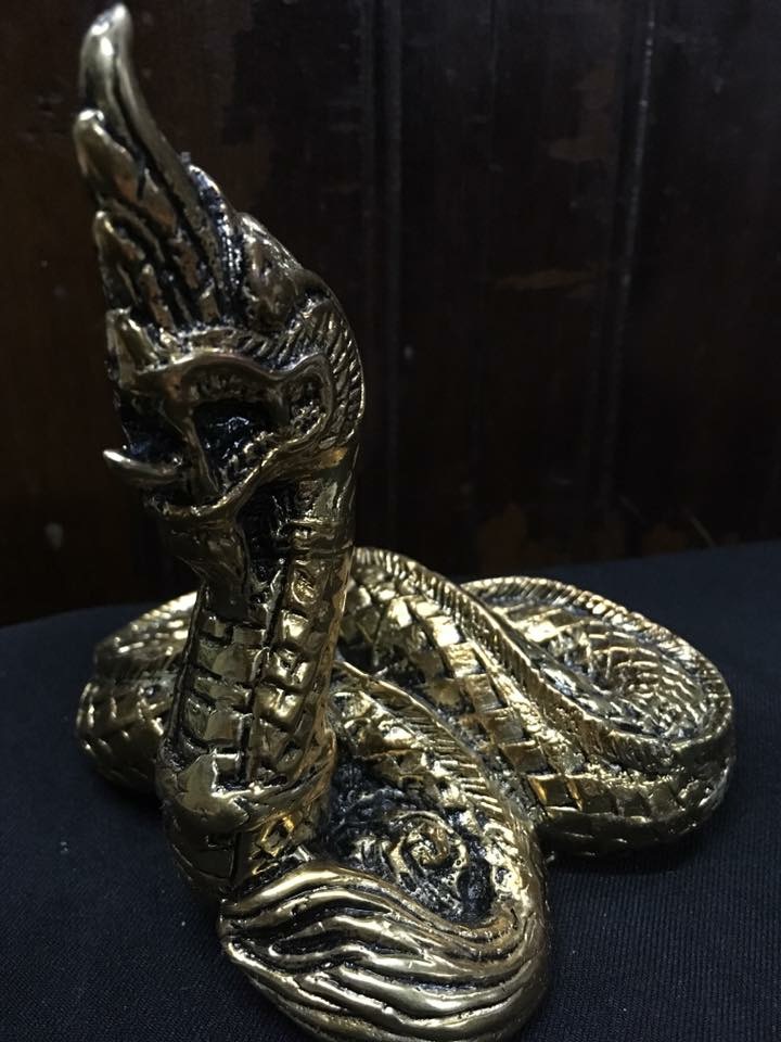 พญานาคทองเหลือง ไม่ยกหาง ขนาด 4.3 นิ้ว