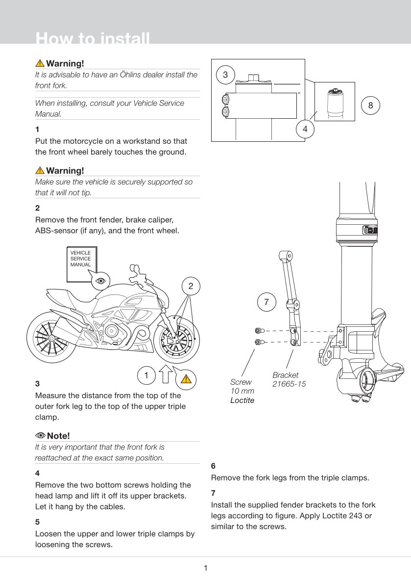 โช้คหน้า OHLINS FGRT301 FOR Universal All All