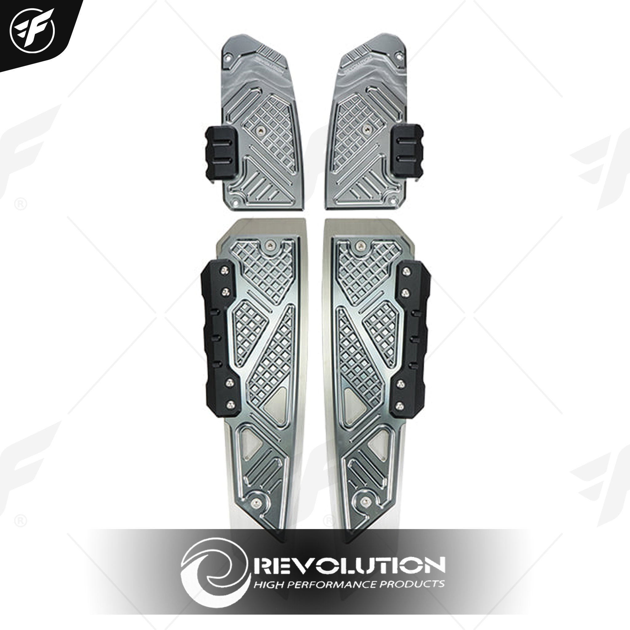 แผ่นรองพื้น(สแตนเลส+มีเนียมCNC) REVOLUTION V2 FORZA-350/300 NEW เทา