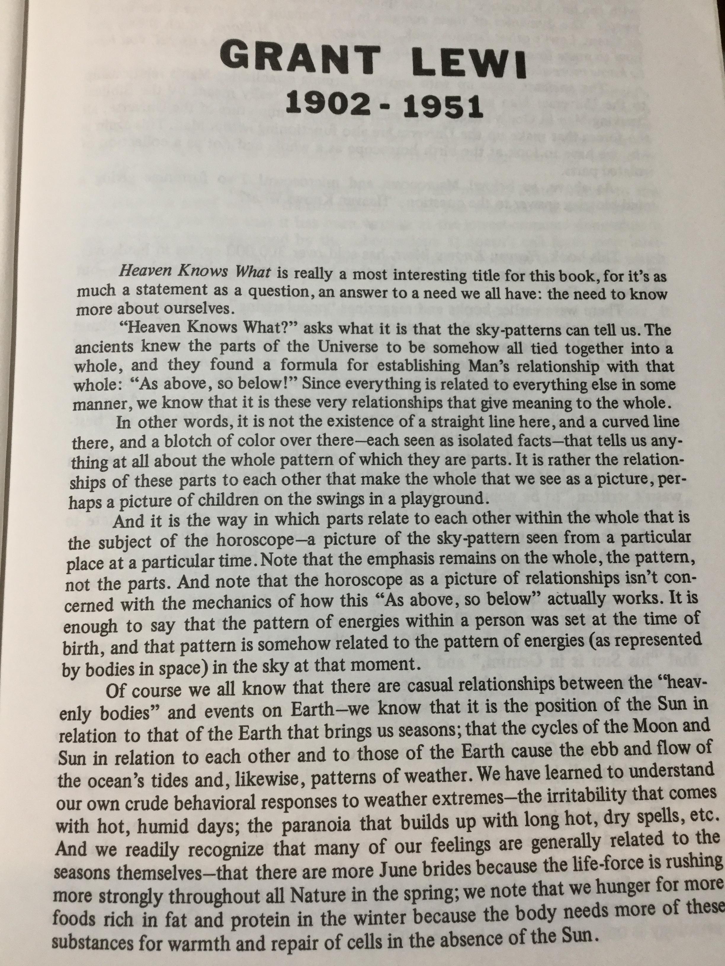 HEAVEN KNOWS WHAT. How to Cast Horoscopes in just 15 minutes for anyone born 1850 to 2050. ผู้เขียน. Grant Lewi 0 กก.