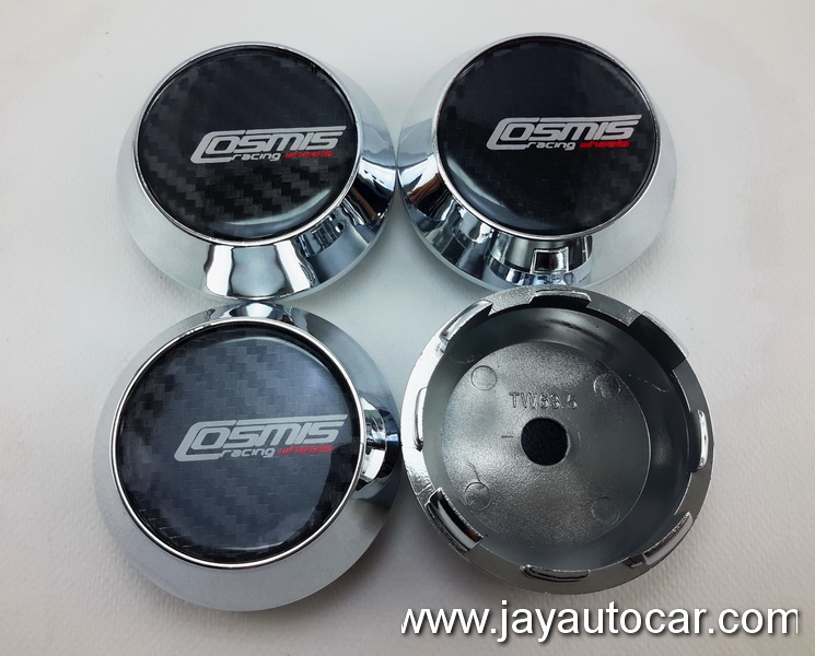 ฝาล้อรถยนต์ แม็กแต่ง ฝาล้อแม็ก ขนาด 63.5 มิล COSMIS RACING WHEELS สีเงิน 1ชุด 4ชิ้น Size 63.5mm.