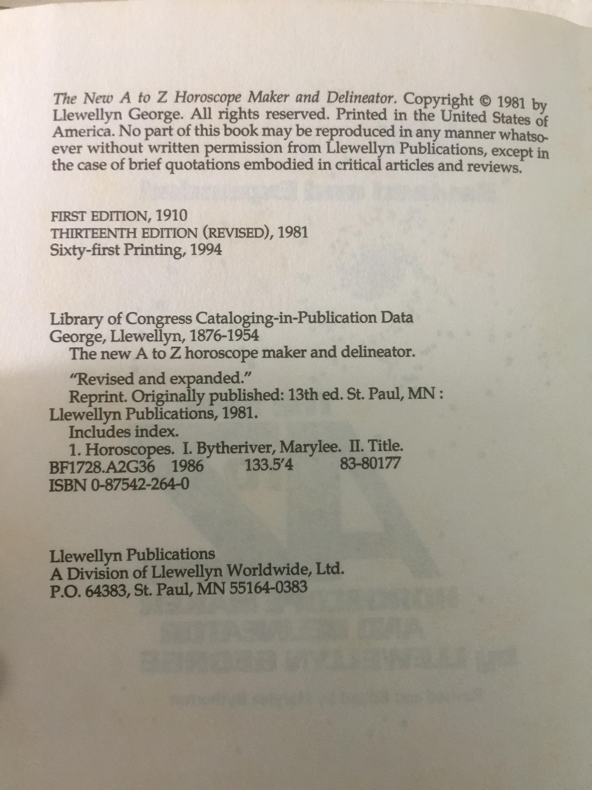 THE NEW. A TO. Z. horoscope maker and delineator. 0 กก.