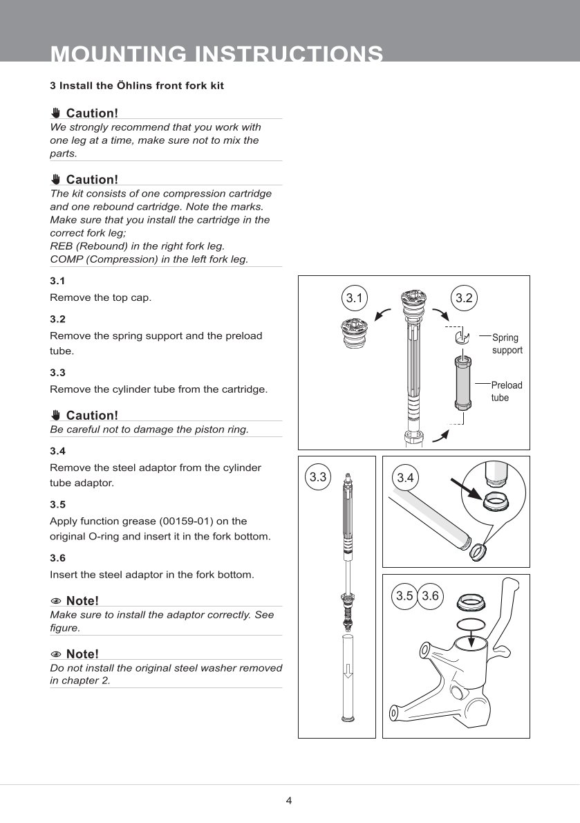 สปริงโช้คหน้า Ohlins FGK216 For Kawasaki ZX-10R 2011-2015