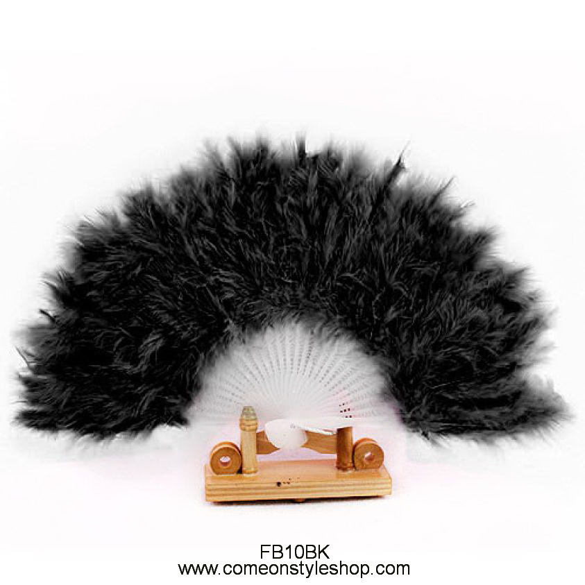 พัดขนนก วินเทจ แกสบี้ Hand Fan Feather