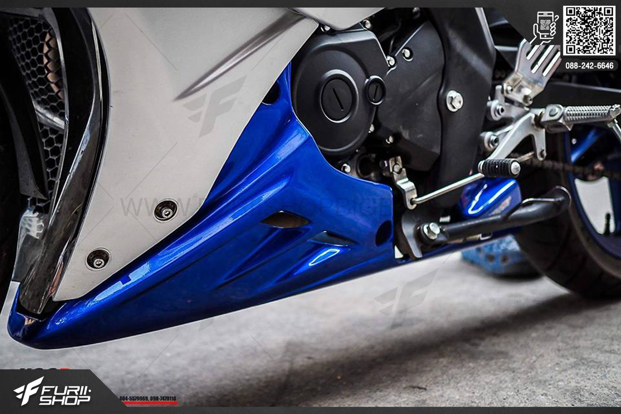 อกล่าง STORM Rider(สตรอมไรเดอร์) FOR YAMAHA R15 สีน้ำเงิน