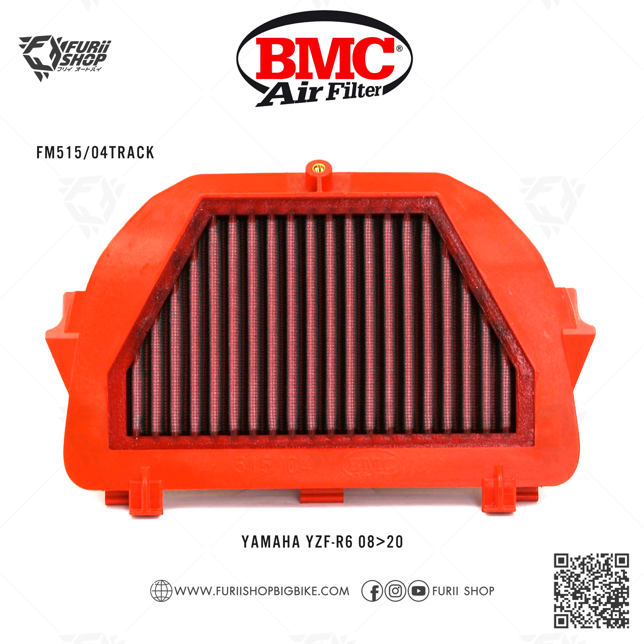 กรองอากาศ BMC YAMAHA YZF-R6 08'-20'