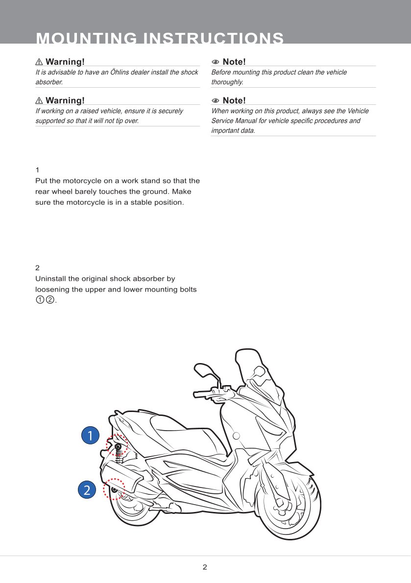 โช๊คหลังแต่ง Ohlins YA241 For Yamaha X-Max 250/300 ปี 2017-2024