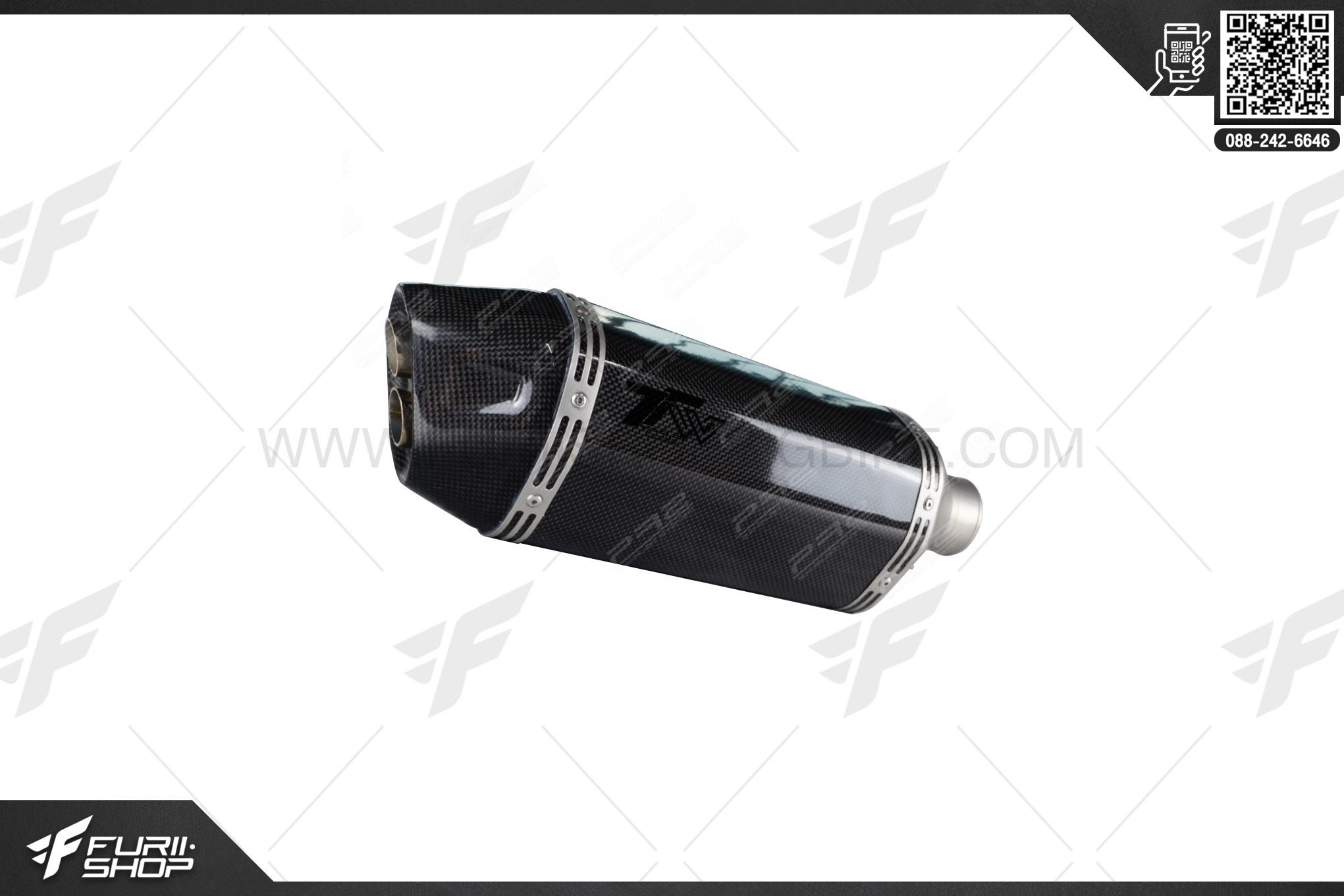ท่อไอเสีย มอเตอร์ไซค์ PR2 TW KEVLAR FOR YAMAHA M-SLAZ 2015+