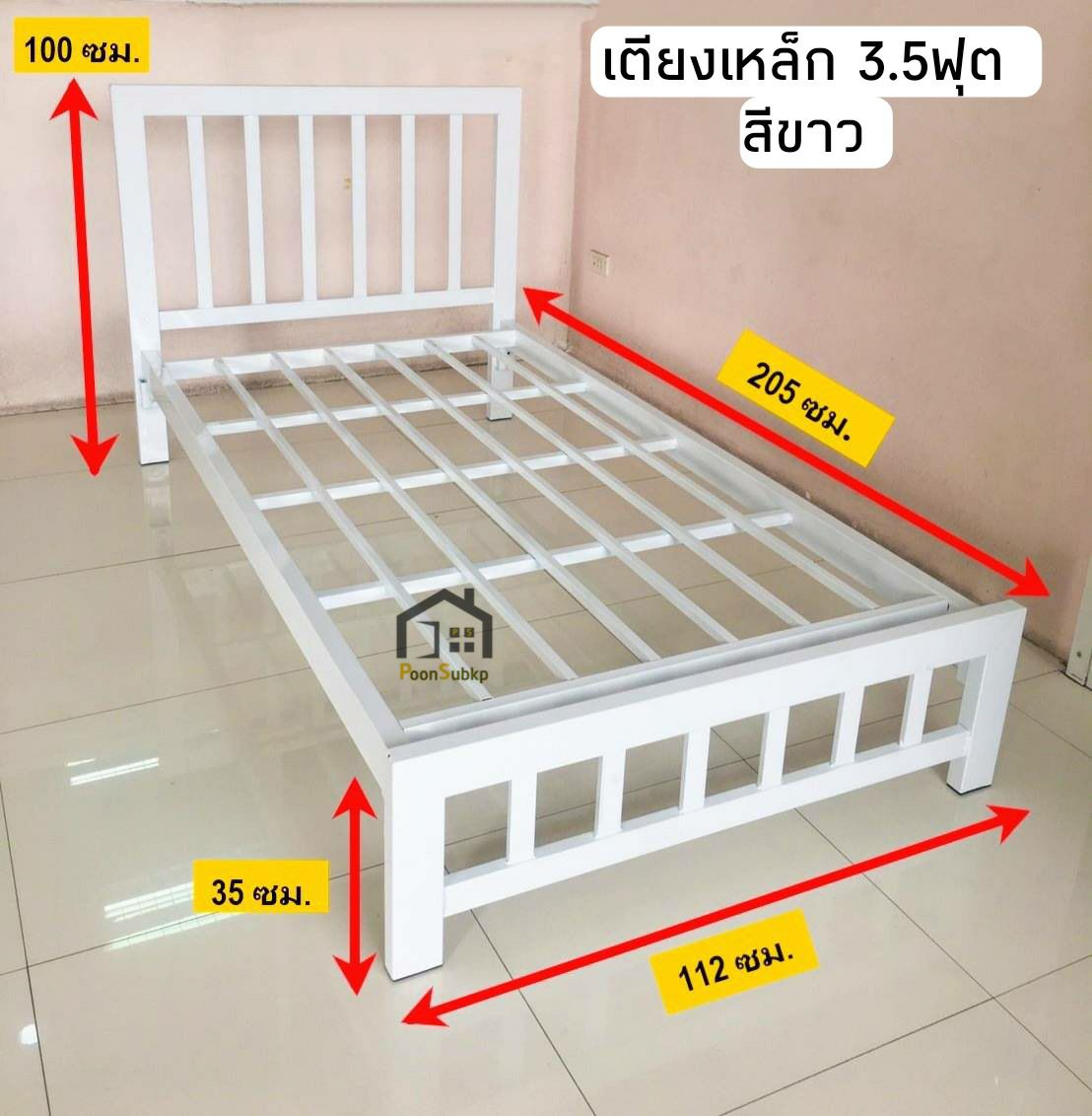 เตียงเหล็กอย่างหนา ขา3นิ้ว
