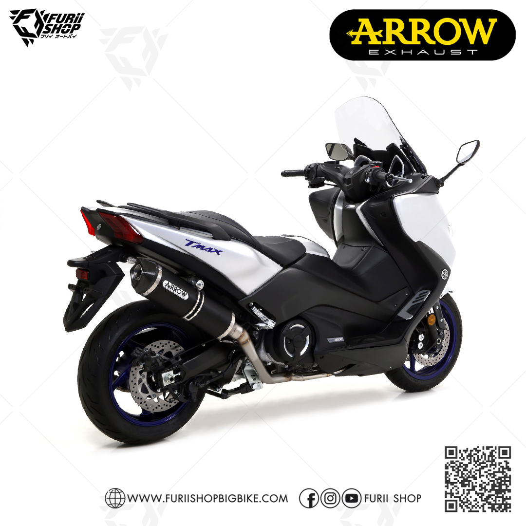 ท่อมอเตอร์ไซค์ Arrow Dark-Carbon : for Yamaha TMAX530 SX/DX 2017-2019 & TMAX560 2020-2021 & All new Tmax560 2022-2023