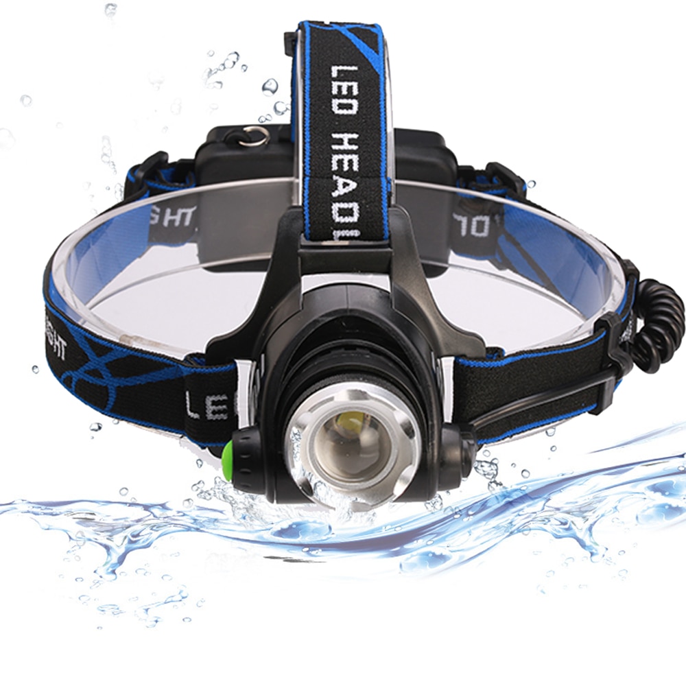 ไฟฉายคาดศรีษะ-ใช้ถ่าน18650*2(ไม่รวม)- Headlight USB Rechargeable Induction LED Headlamp T6 LED Head Light Lamp Lantern 18650 Battery