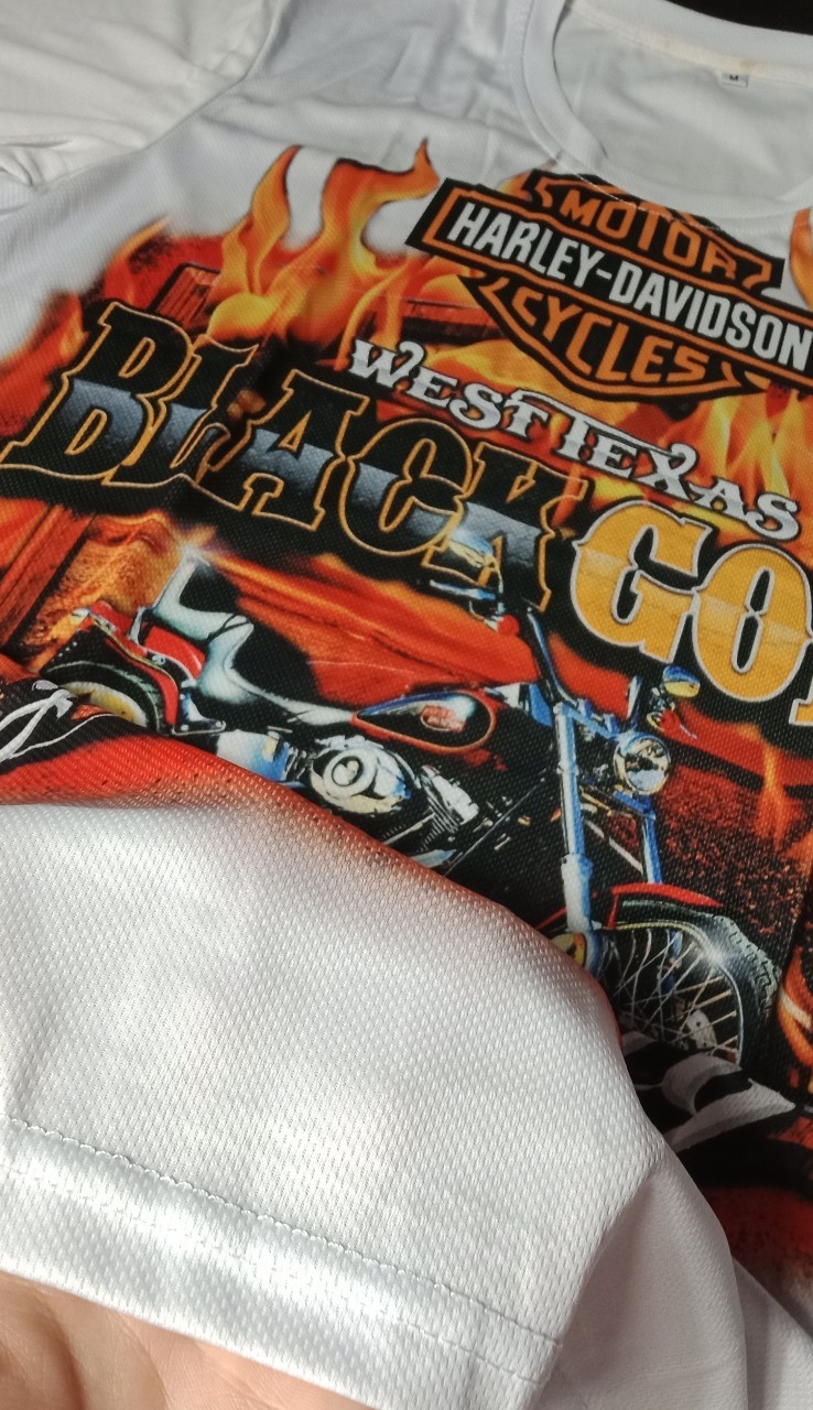 เสื้อยืดแขนสั้น H-D #025 ผ้านาโน แห้งเร็ว ใส่สบาย สกรินลายหน้า M,L,XL