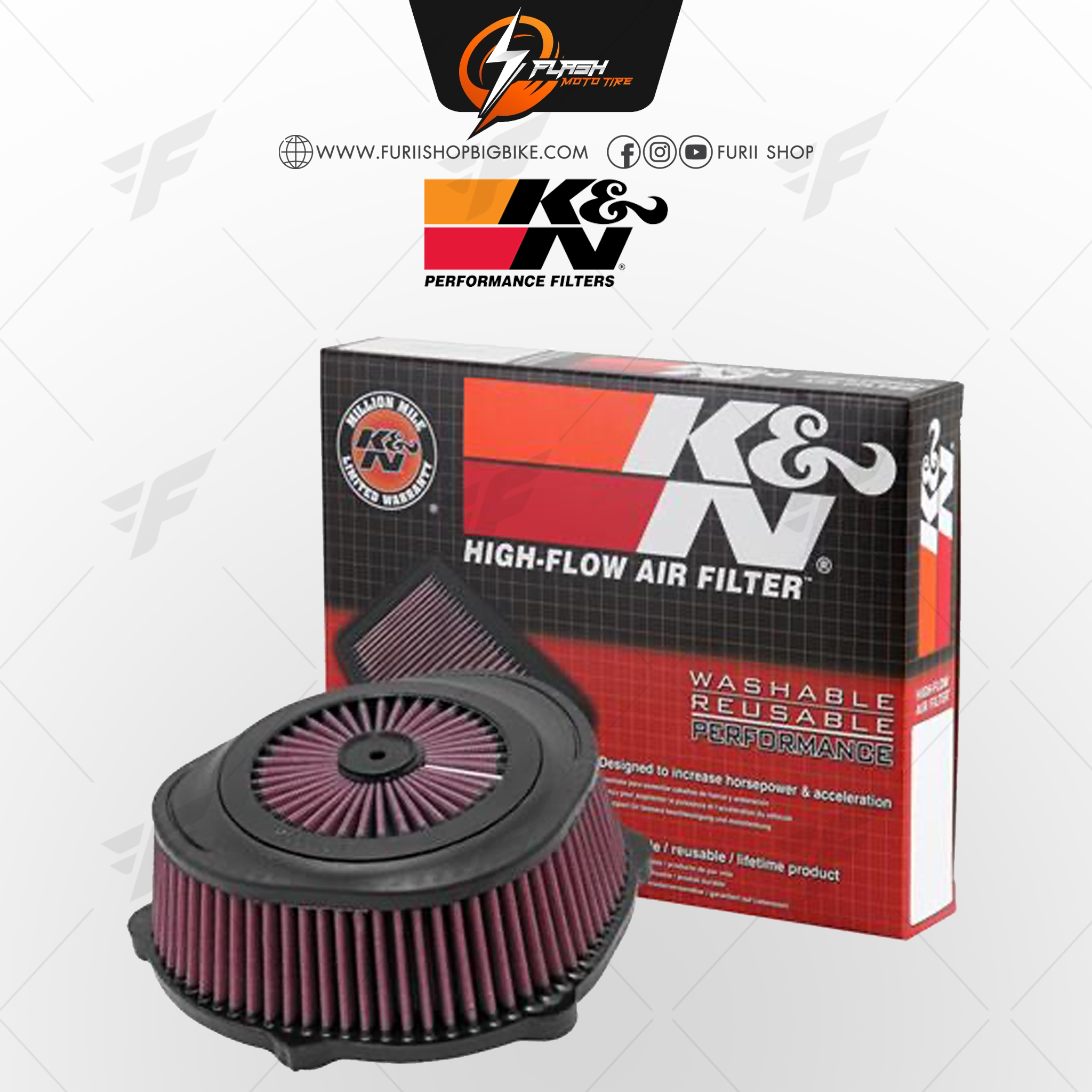 กรองอากาศ K&N สำหรับ KAWASAKI
