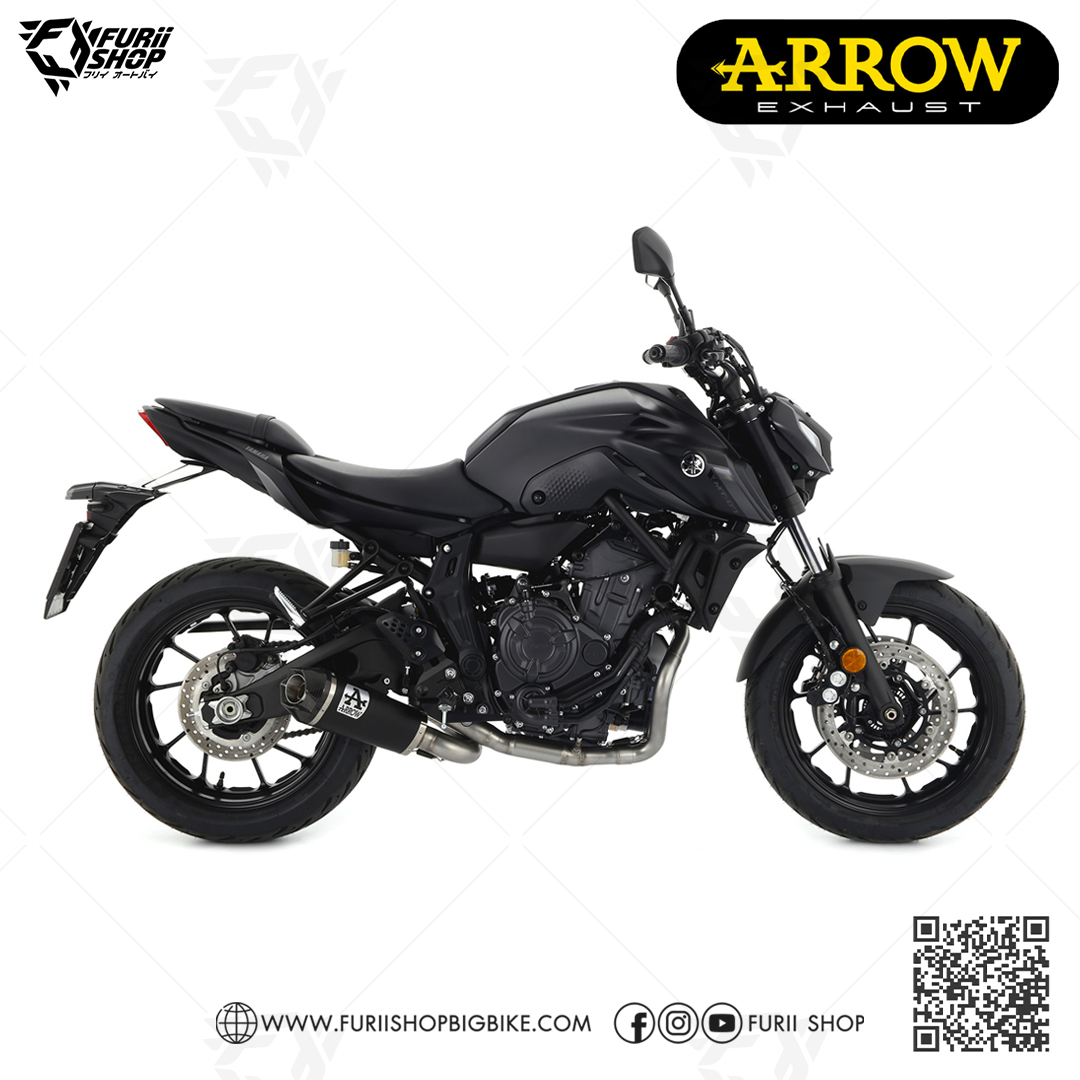 ท่อมอเตอร์ไซค์ Arrow Work Twist คอวน Dark-Carbon : for Yamaha Fz07/Mt07 15-17/18-20/All new 2021-2022