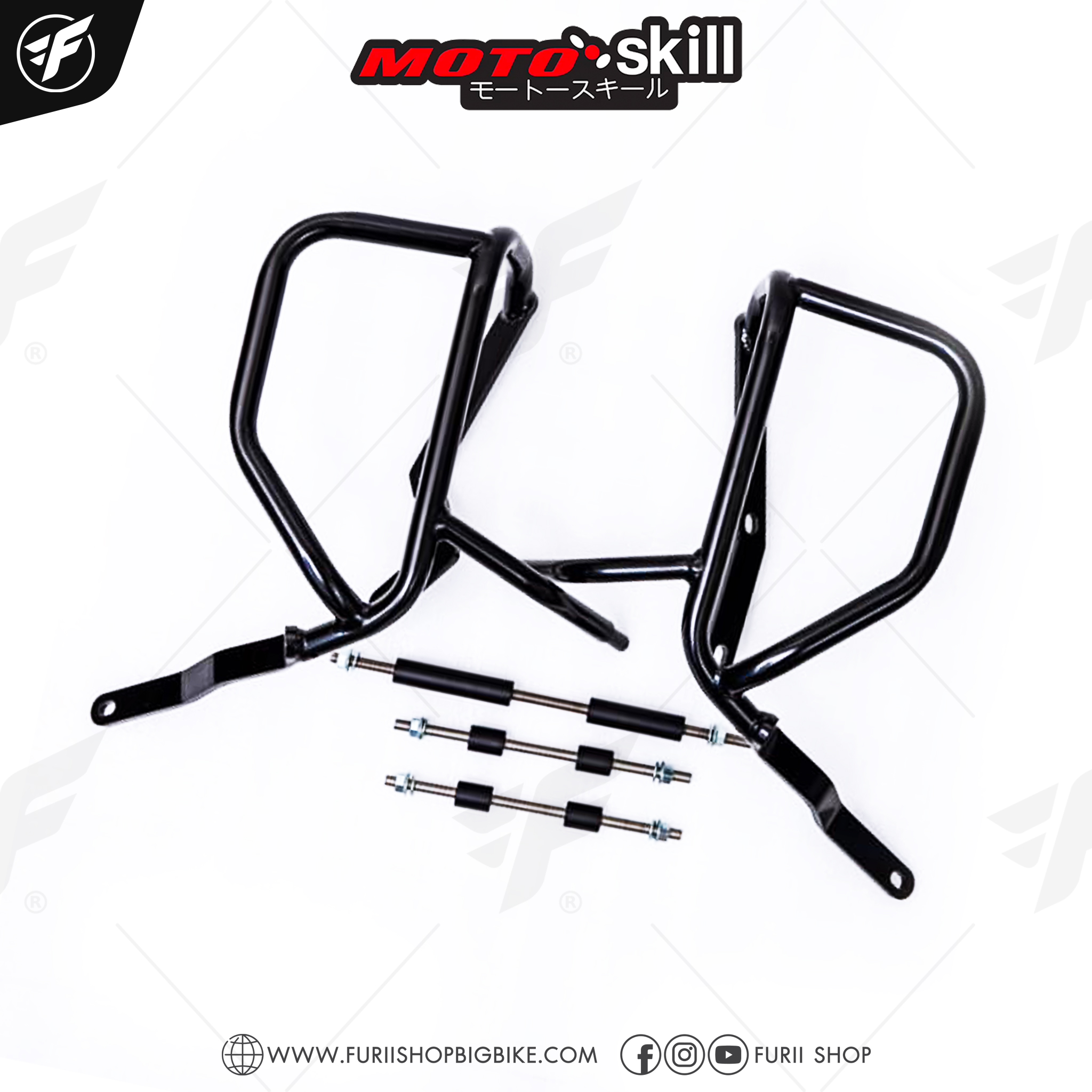 แคชบาร์ Motoskill Crash Bar สีดำ / สีแดง สำหรับ HONDA CRF 300 Rally