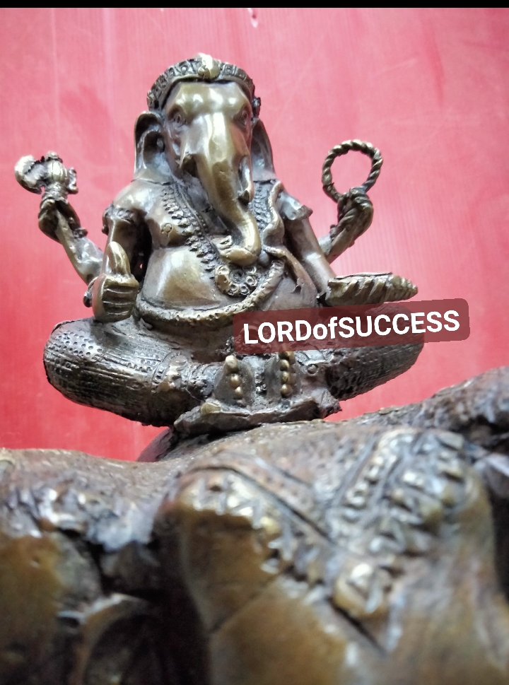 พระพิฆเนศทรงช้างเอราวัณ เนื้อทองเหลือง สูง 12 นิ้ว