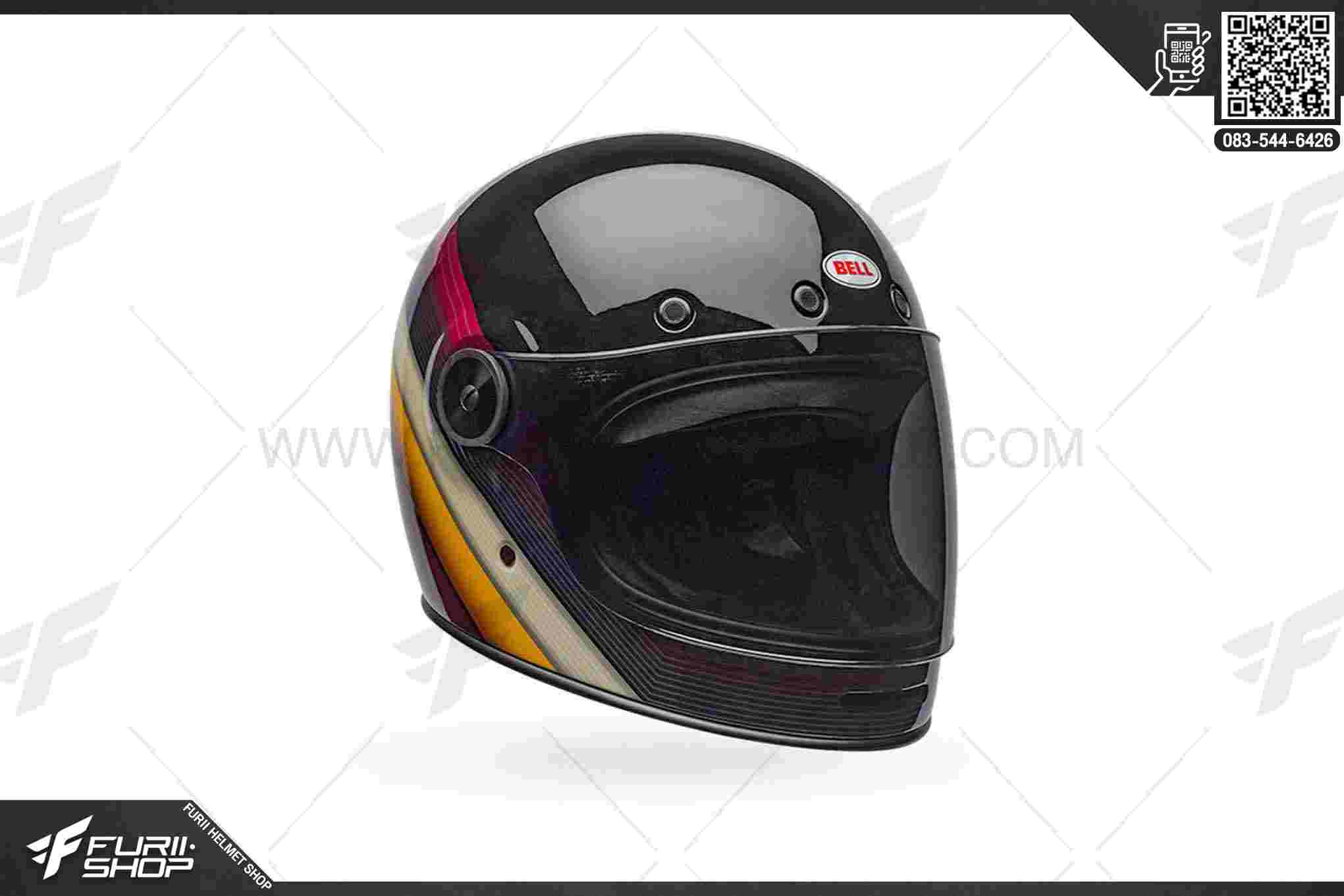 หมวกกันน็อค BELL BULLITT Burnout Gloss Black/White/Maroon