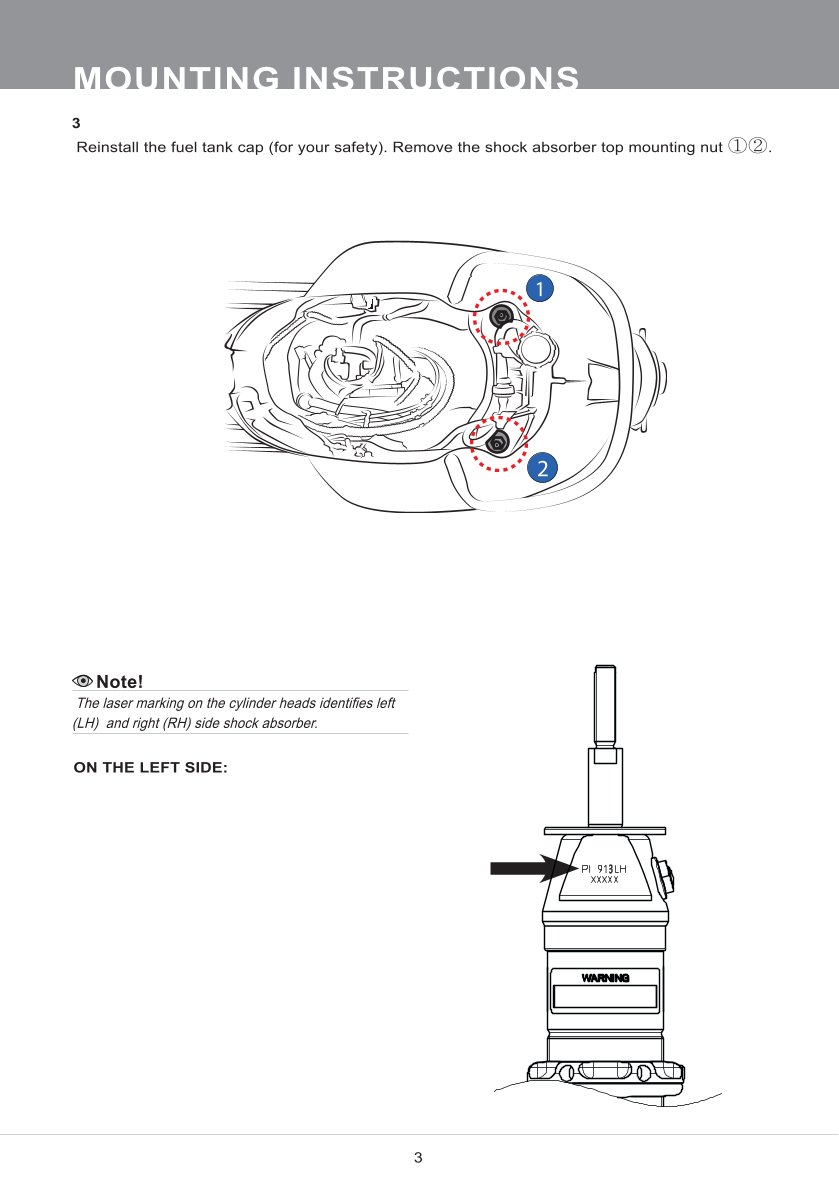 โช๊คหลังแต่ง Ohlins PI913 For Vespa GTS150/GTS300 ปี 2019-2023