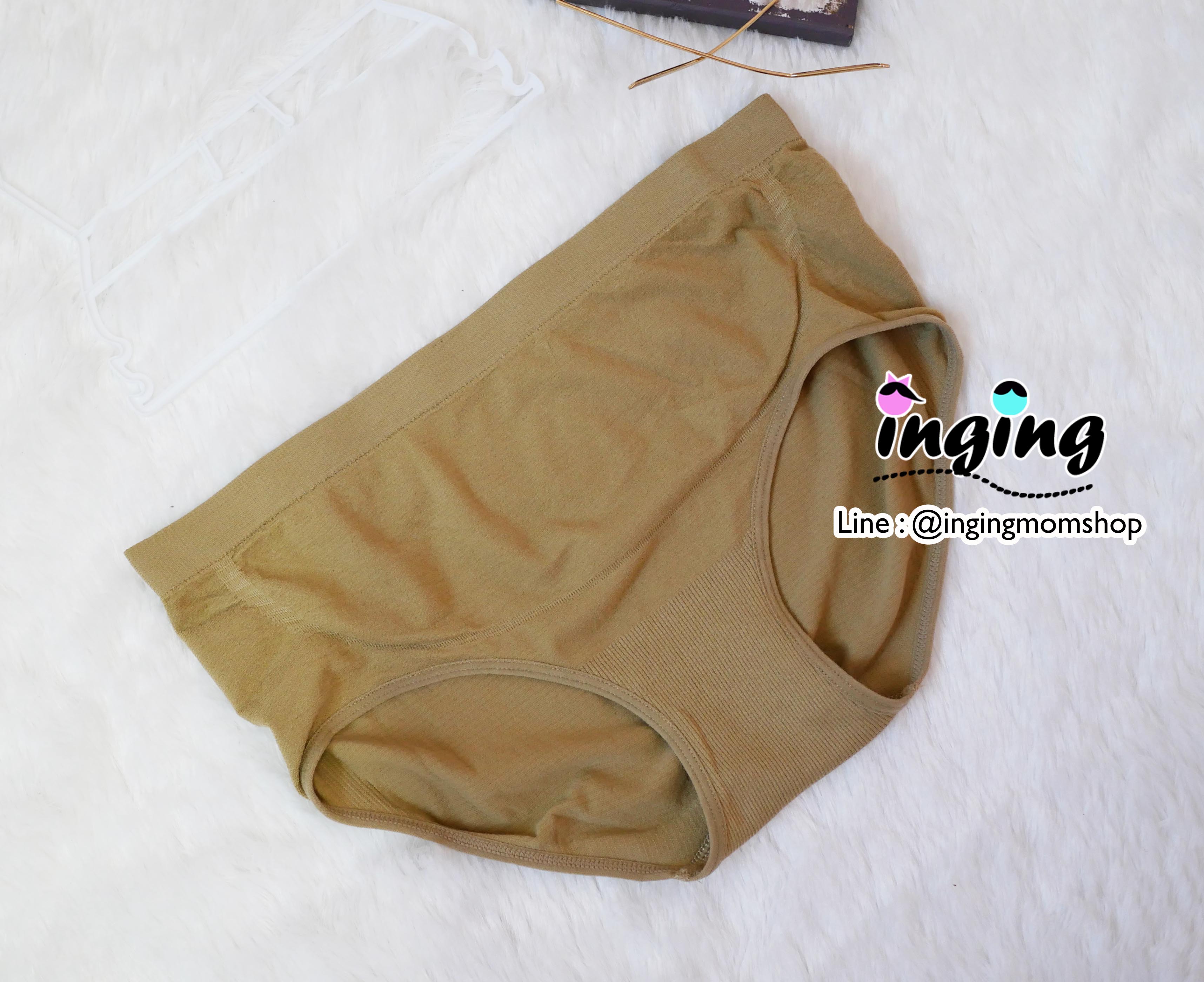 J1103_[Size-F-สีน้ำตาล]_กางเกงในคนท้อง