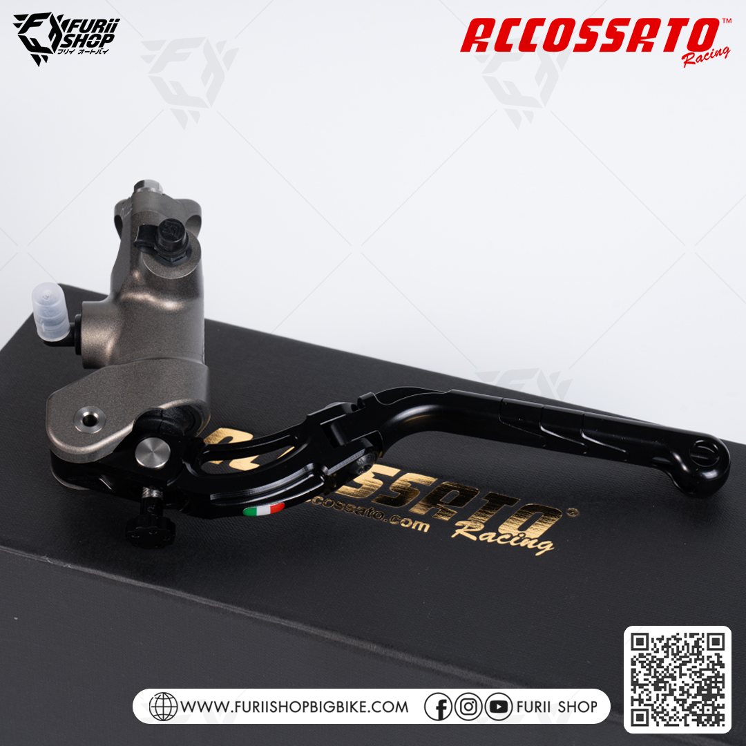 ปั้มเบรกซ้าย/คลัตช์ Accossato Radial Clutch CNC ยืด-หดได้ (CY007N-L-18) : (ลูกสูบ 16 ระยะก้าน 18)