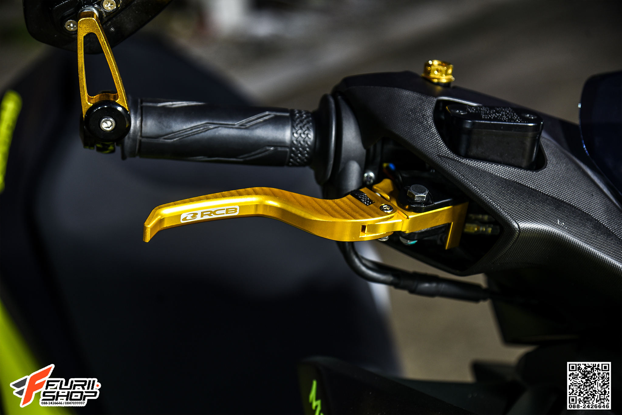 ก้านเบรกก้านครัช RCB สีทอง FOR YAMAHA AEROX